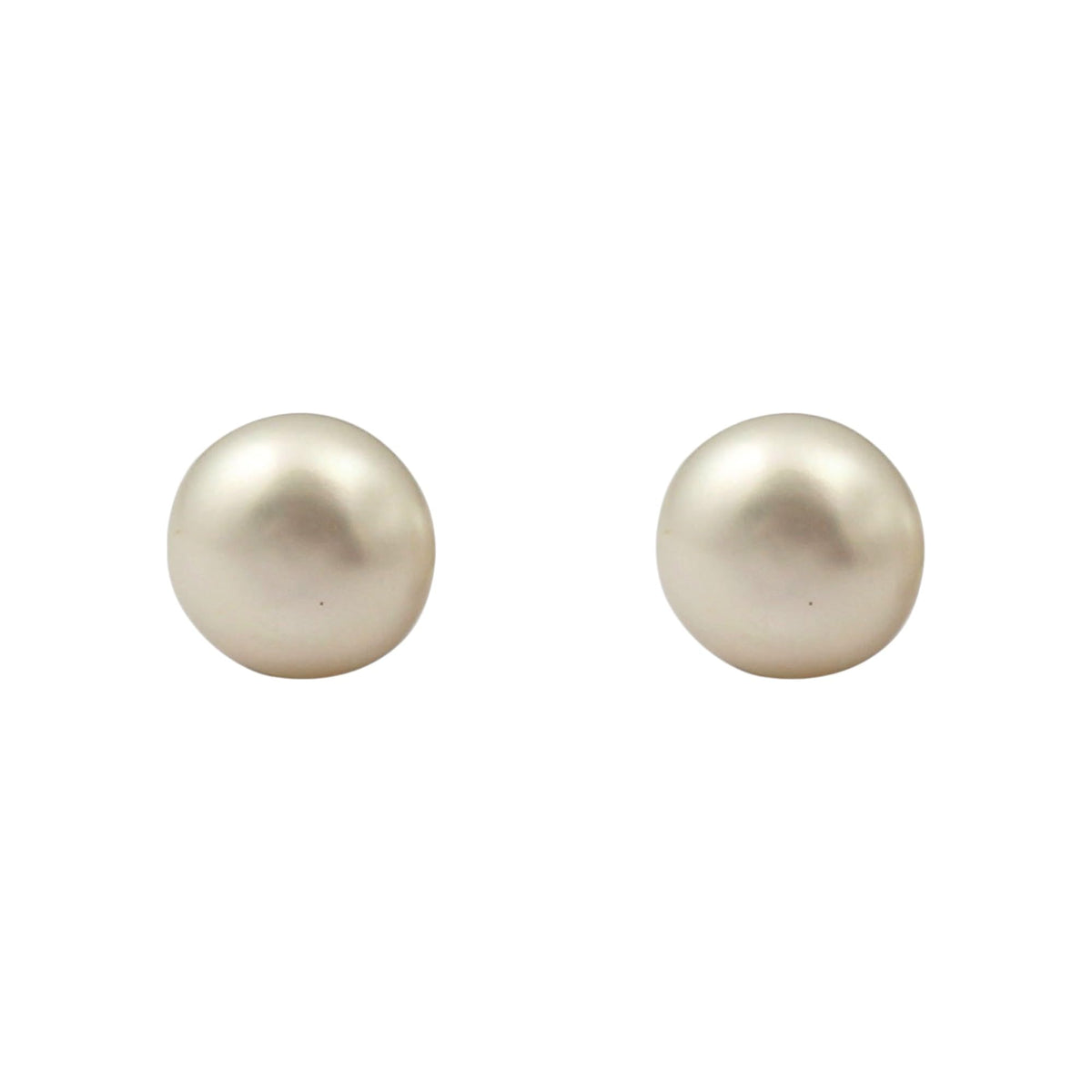 White Pearl Stud Earrings with 925 Sterling Silver Freshwater Pearl Earrings Stud for Women