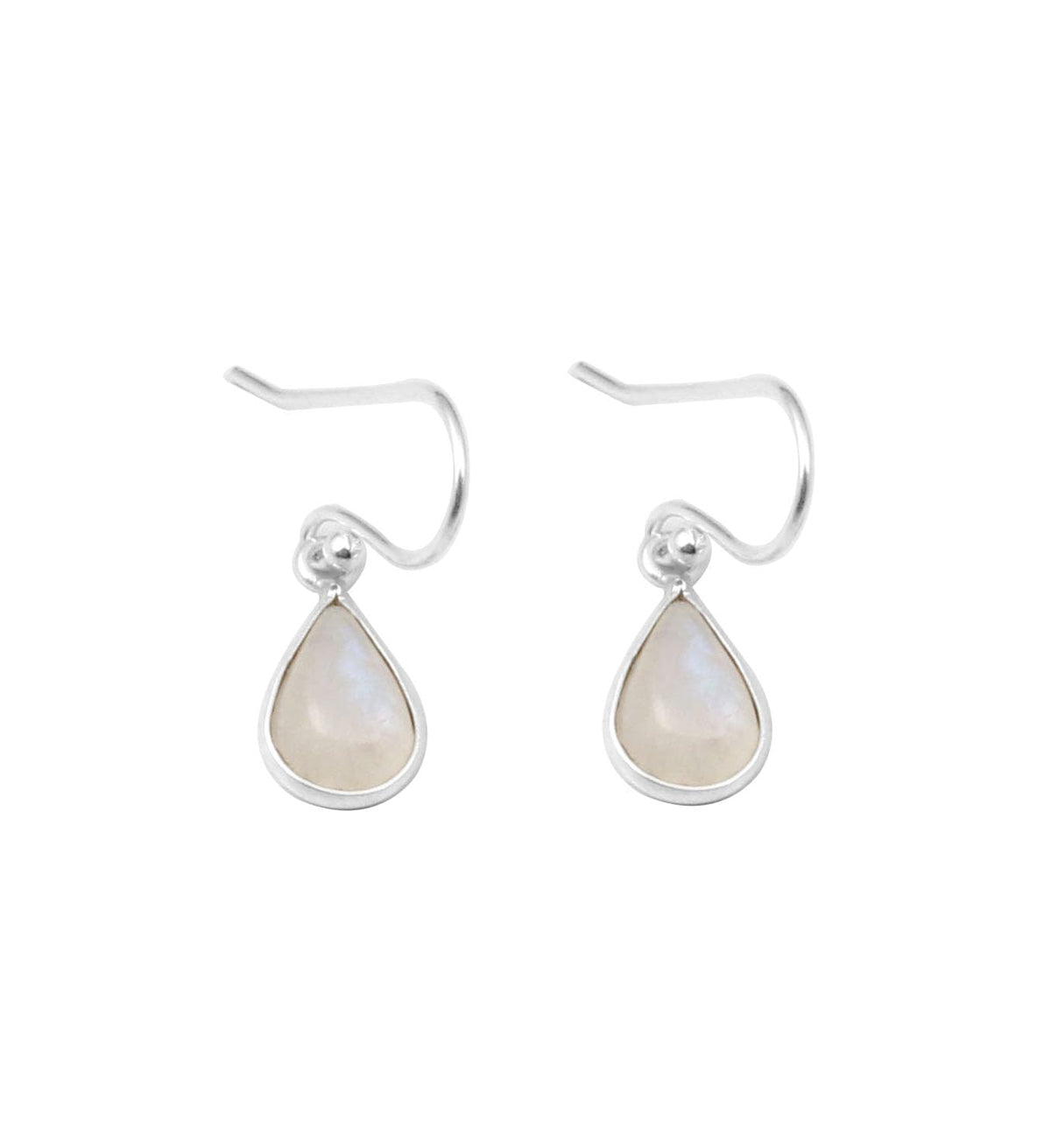 Rainbow Moonstone Pear Shape Earrings with 925 Sterling Silver French Ear Wire Elegant Handmade Women Jewelry