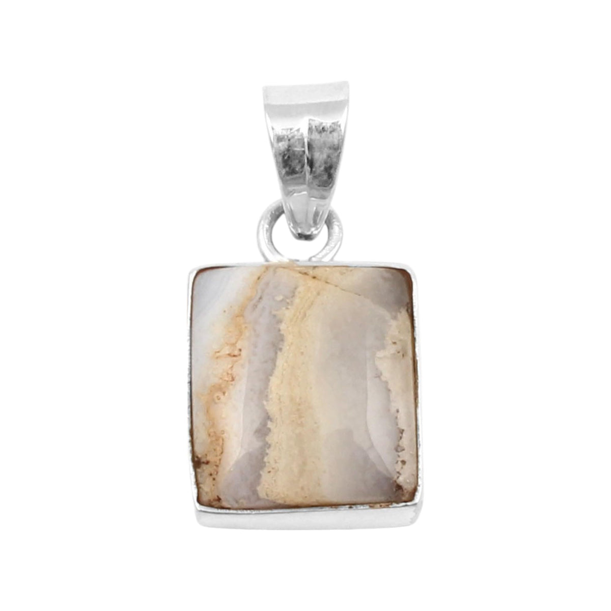 Natural Blue Lace Agate Pendant 925 Sterling Silver Pendant Blue Lace Agate Jewelry Gift For Her