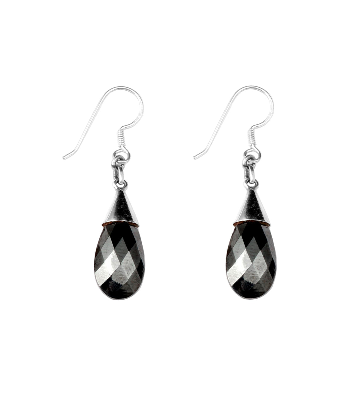 Hematite Earrings 925 Sterling Silver Jewelry Gift for Her Natural Iron Ore Gemstone Magnetic Stone Dangle Earring
