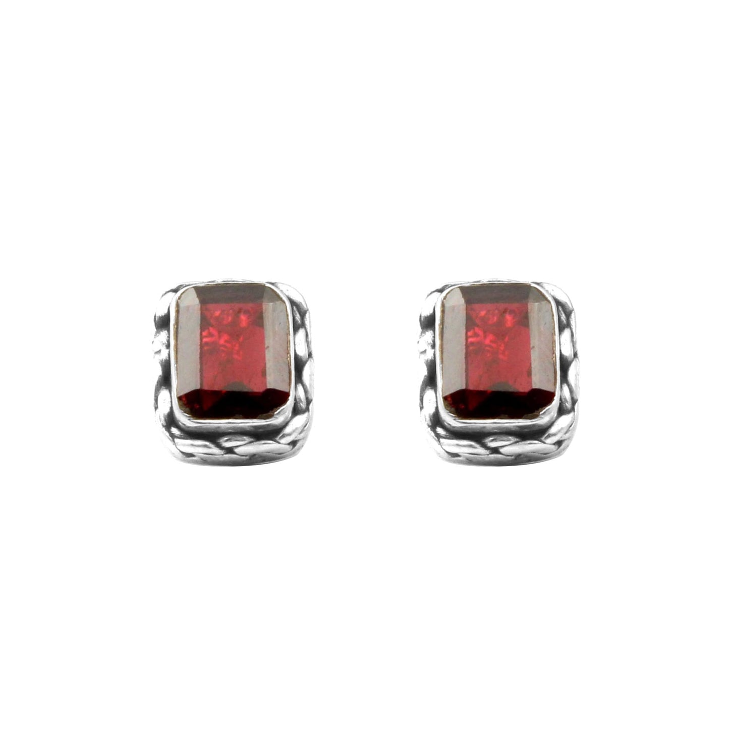 Natural Garnet Stud Earrings Tiny Stud 925 Sterling Silver Earrings Engagement Jewelry Dainty Gemstone Stud Earring