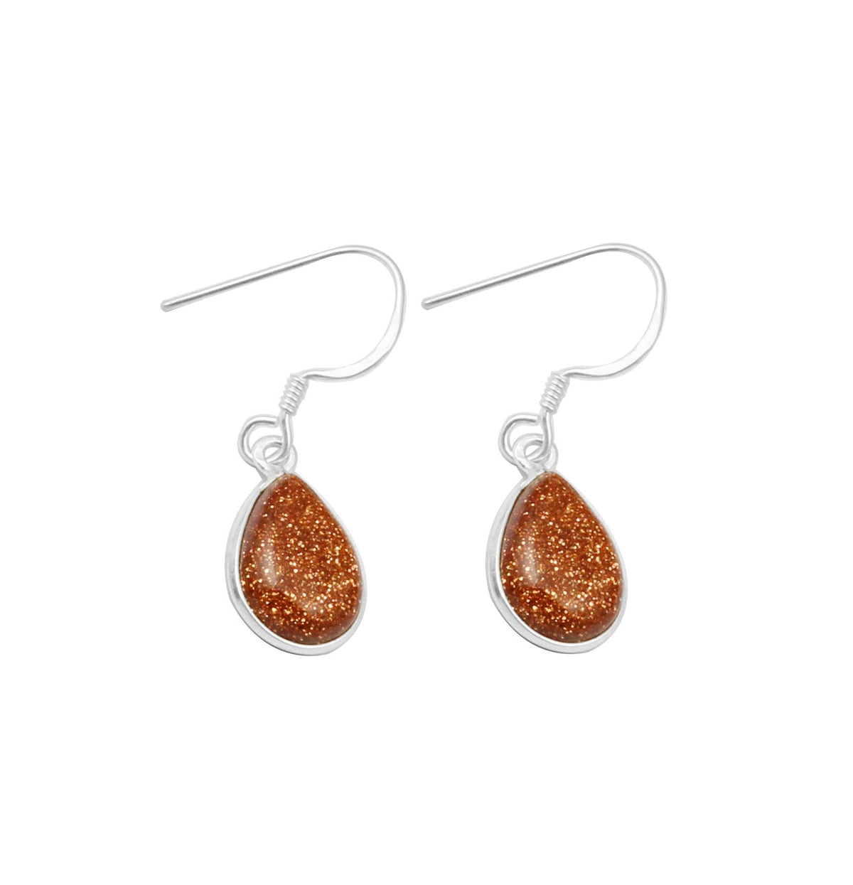 Sandstone 925 Sterling Silver Earrings Golden Sunstone Earrings Pear Shape Bezel Gemstone Statement Earring