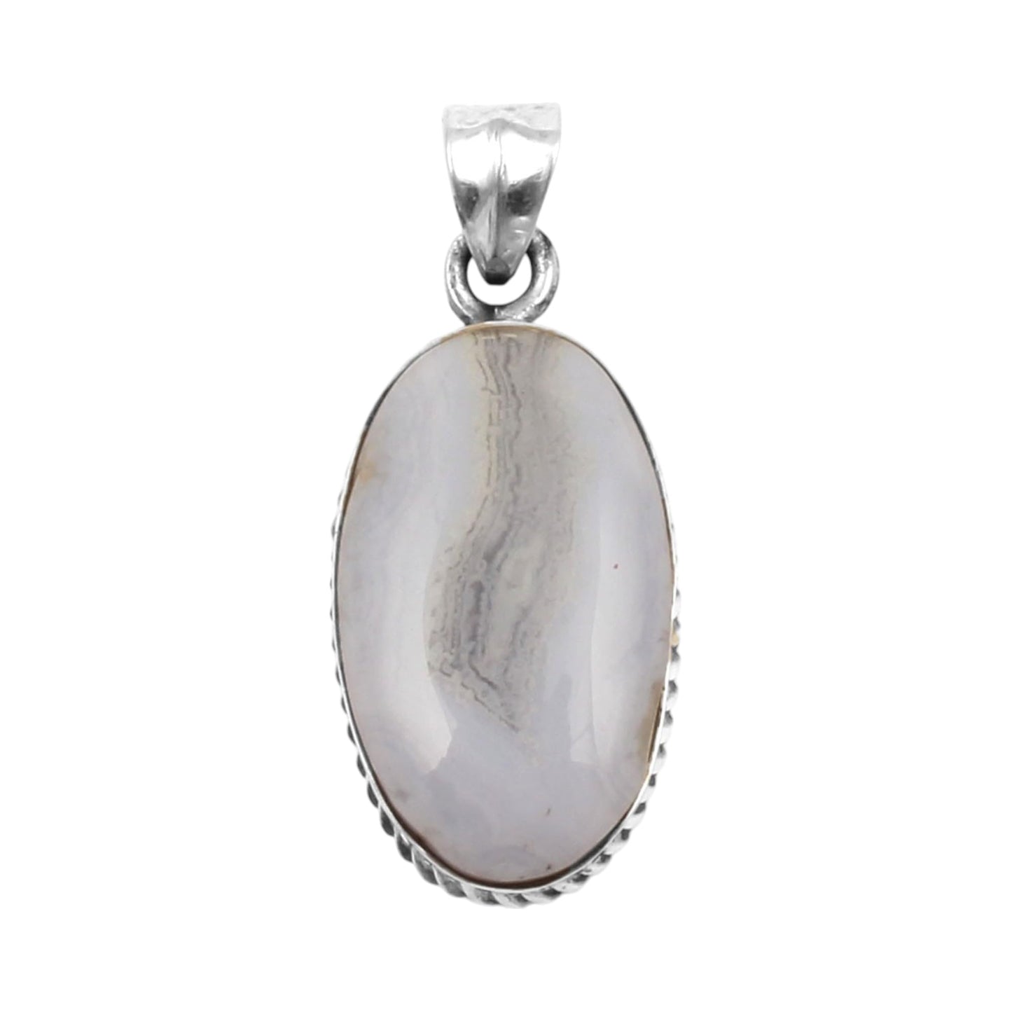 Blue Lace Agate Pendant 925 Sterling Silver Agate Gemstone Pendant Birthday Gift Jewelry
