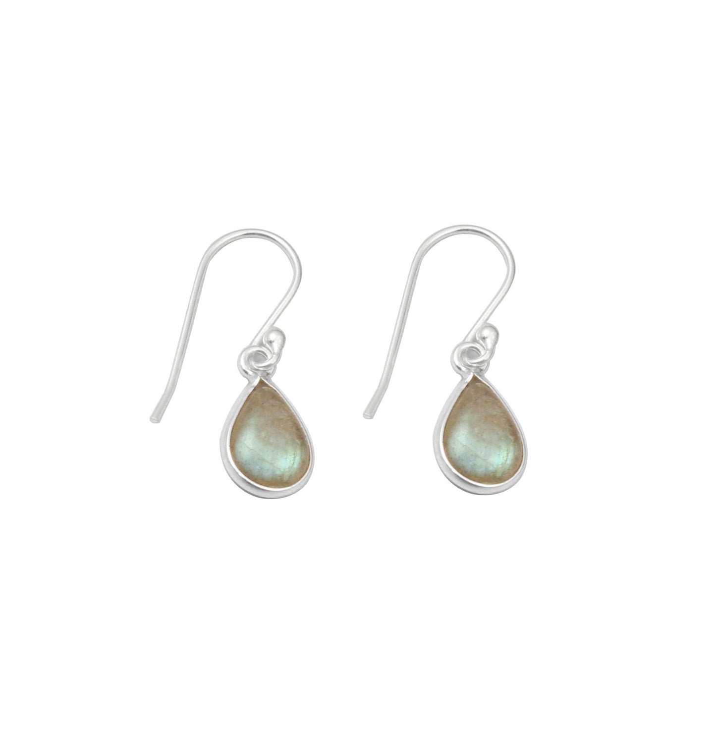 Natural Labradorite Pear Shape Earrings with 925 Sterling Silver French Ear Wire Elegant Handmade Women Jewelry