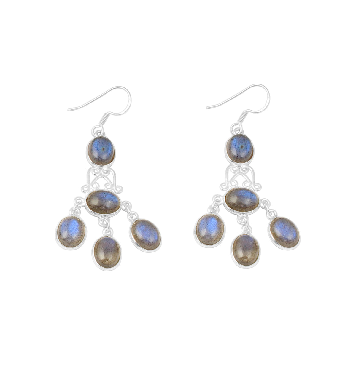 Labradorite 925 Sterling Silver Earrings Handmade 925 Sterling Silver Dangle Natural Multi Gemstone Chandelier Earring