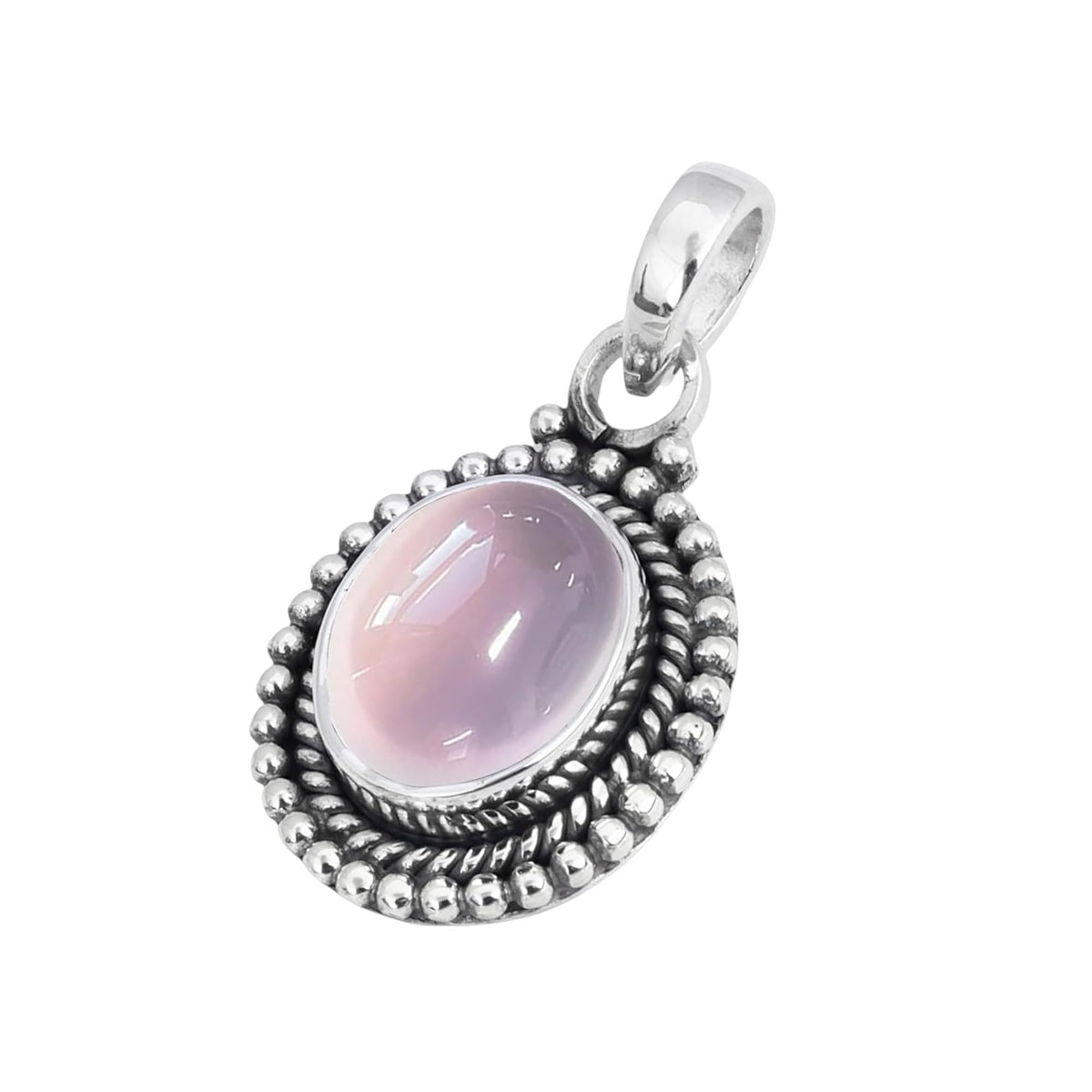 Rose Quartz Pendant 925 Sterling Silver Handmade Oval Gemstone Pendant for Women Designer Healing Jewellery Christmas Gift for Her, Wife, Mum, Sister