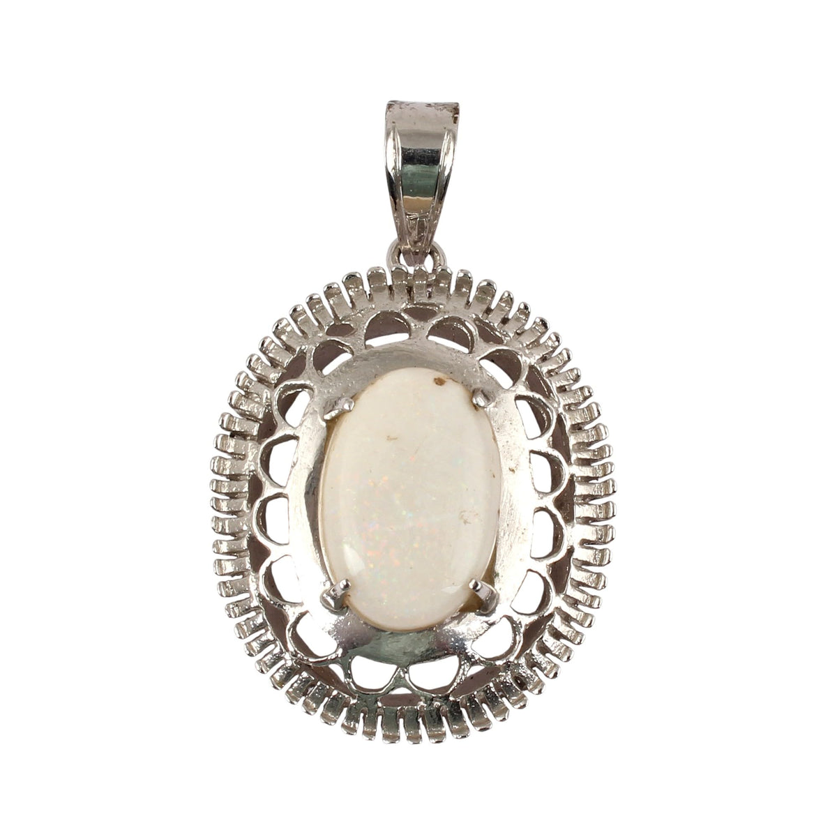 Australian Opal Pendant Handmade Prong Setting Vintage Natural Opal Pendant Unique Artisan Jewelry