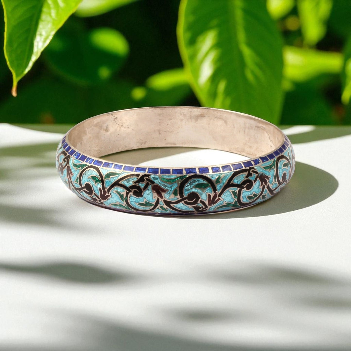 Cloisonne Traditional 925 Sterling Silver Enamel Bangles