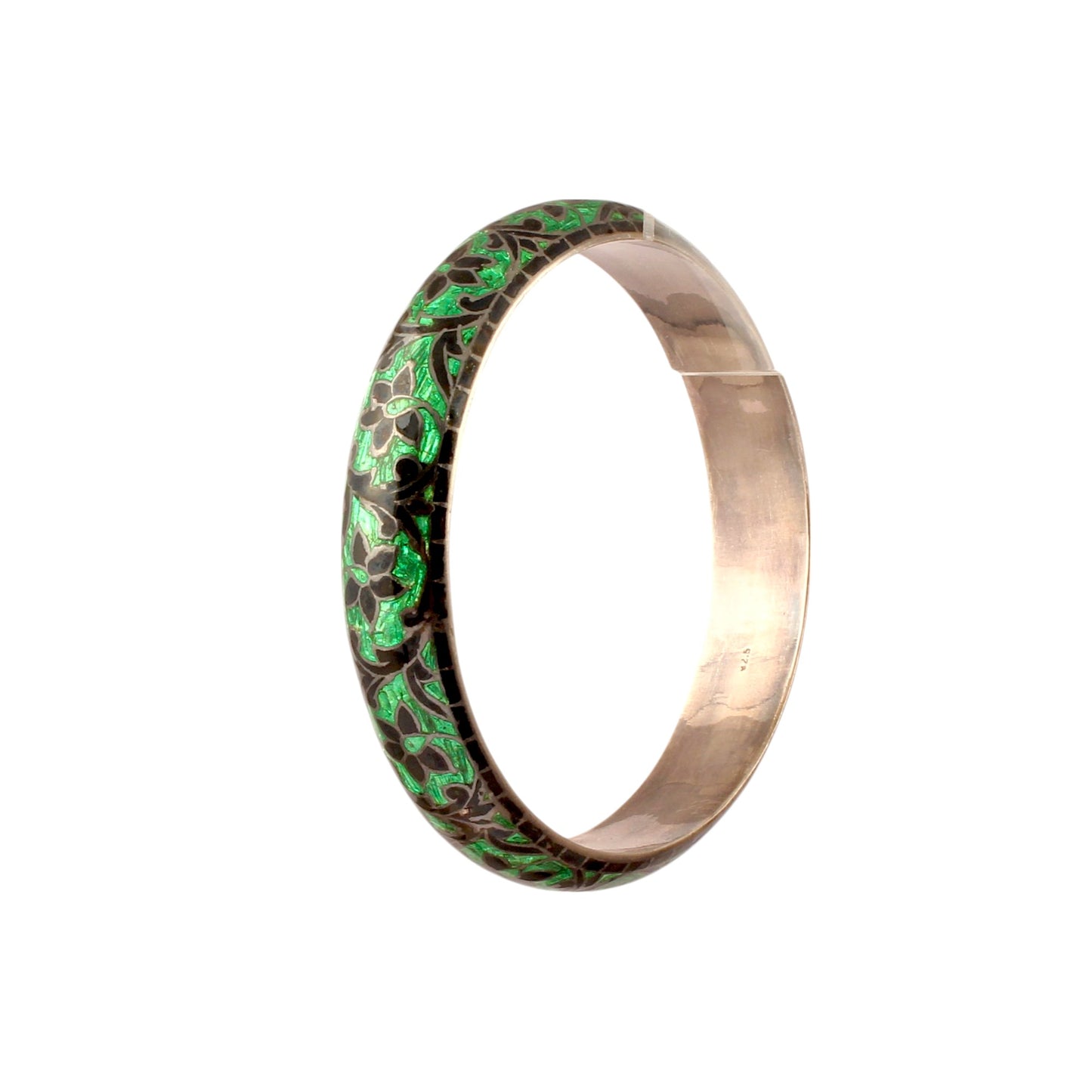 925 Sterling Silver Bangle Multi Color Enamel Work Jewelry