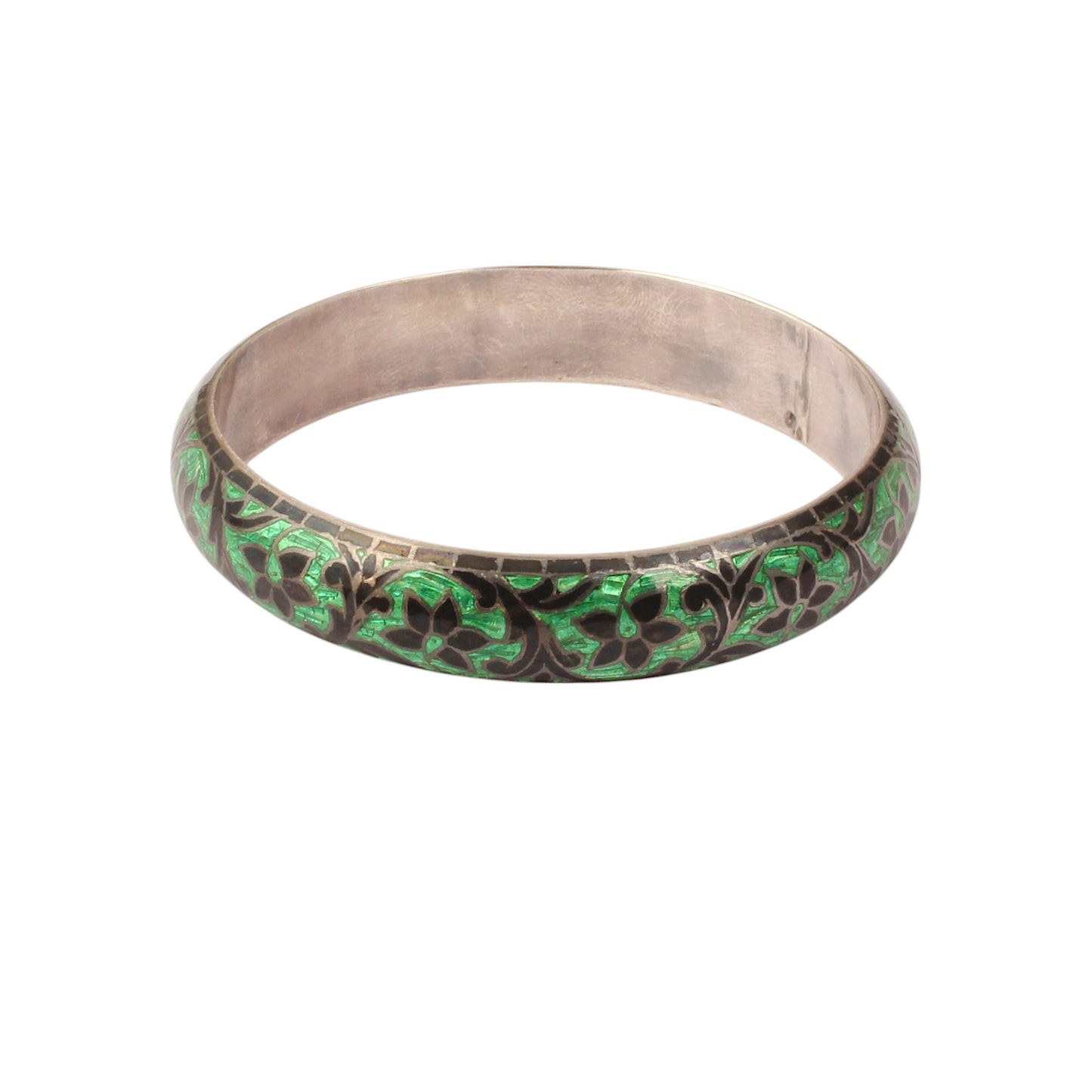 925 Sterling Silver Bangle Multi Color Enamel Work Jewelry
