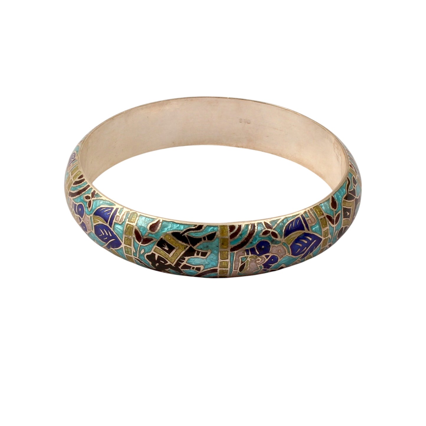 Traditional Enamel Bangle for Women Floral 925 Sterling Silver Meenakari Bangle