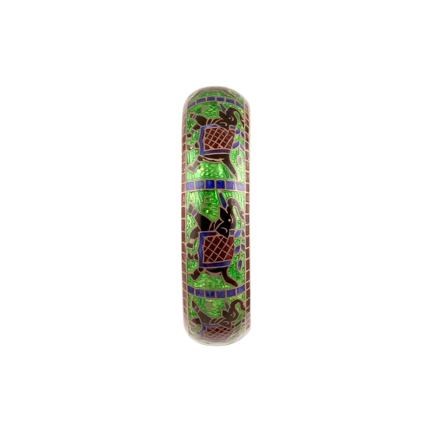 Elephant Print Enamel 925 Sterling Silver Handmade Bangles