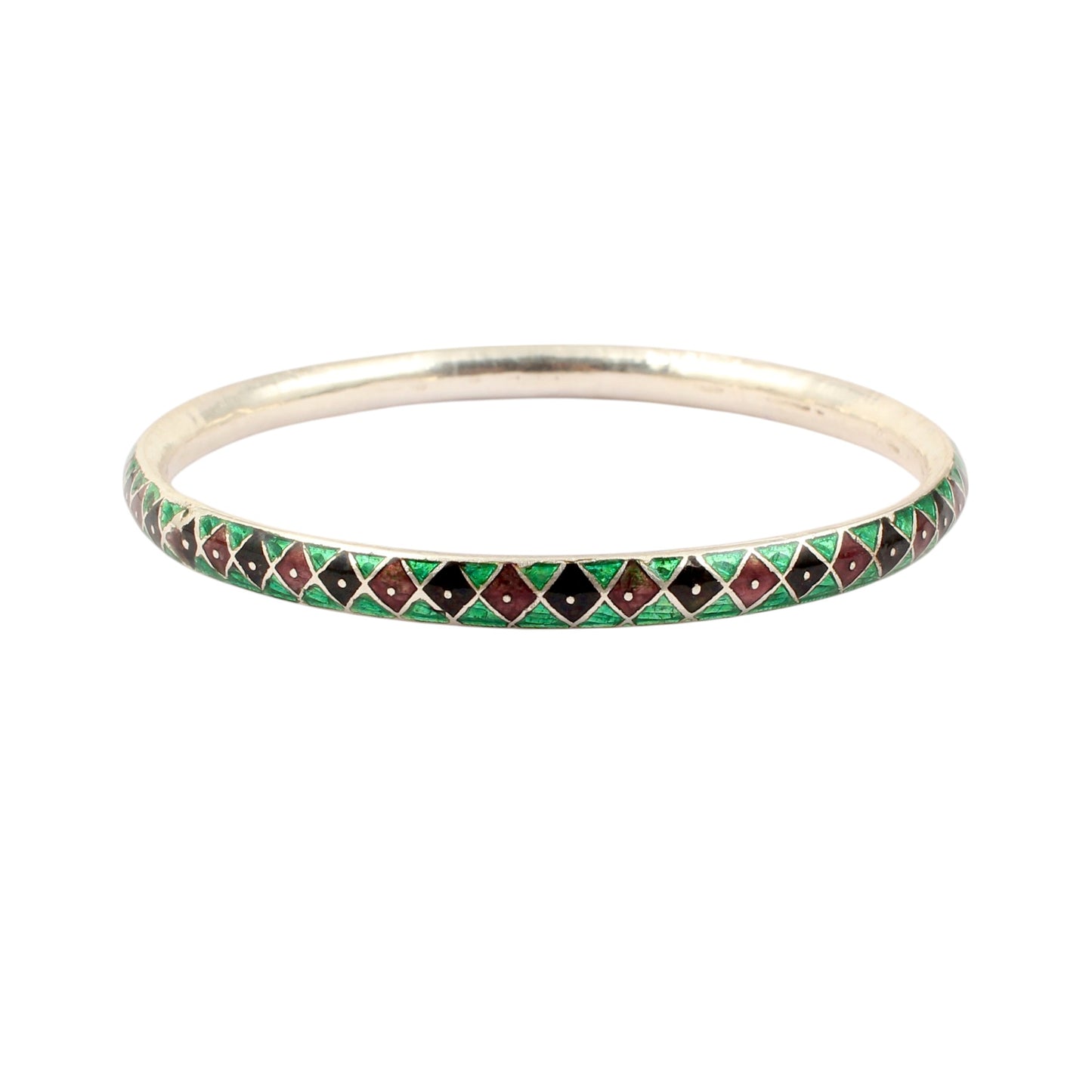 Meenakari Enamel Bangle Handmade 925 Sterling Silver Designer Jewelry
