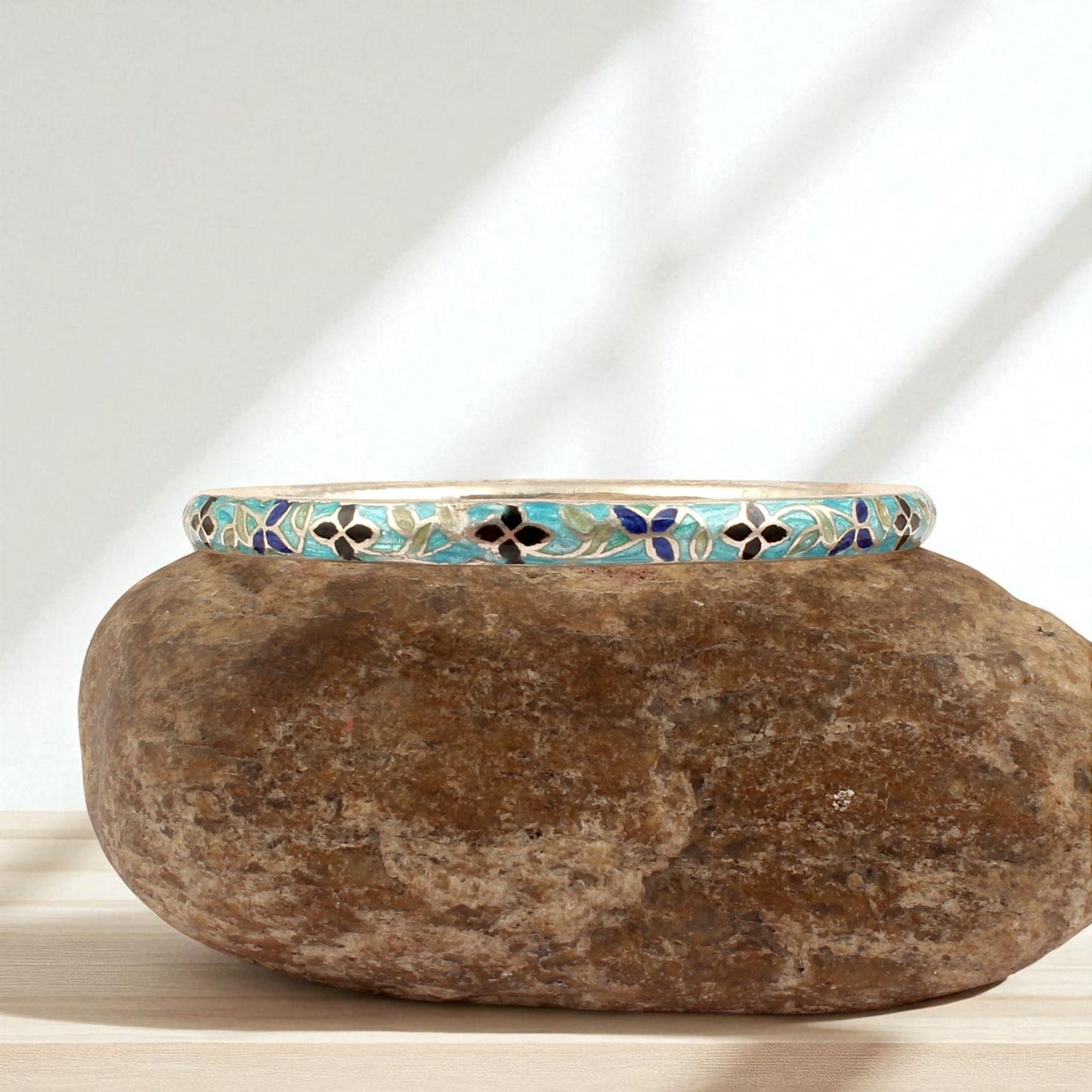 Meenakari Enamel Work Bangle Handmade 925 Sterling Silver Designer Bangle