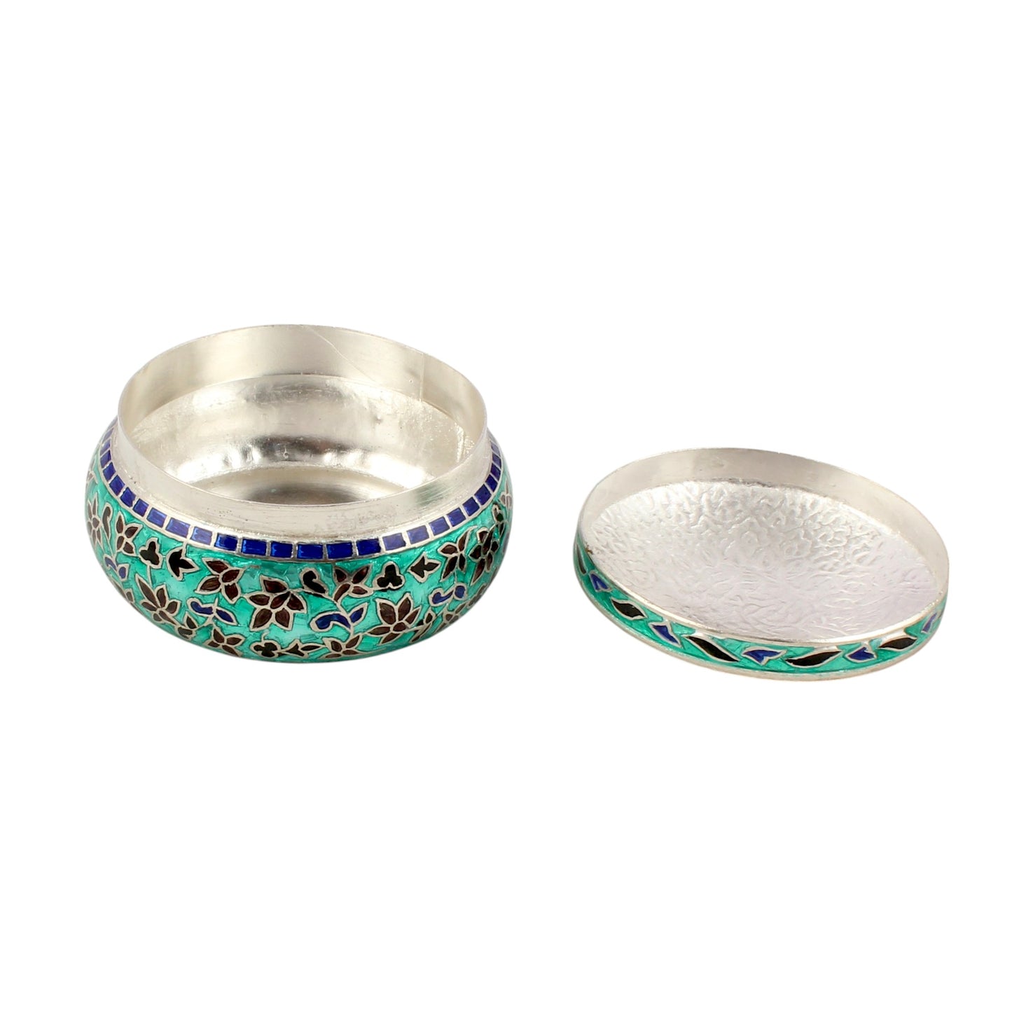 Peacock Enamel Work Box 925 Sterling Silver Enamelled Clisonne Jewelry Store Box