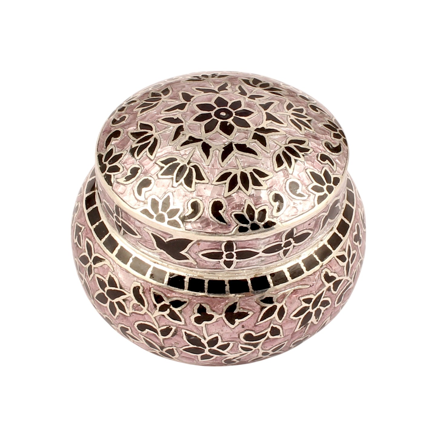 Beautiful Vintage Enamel Work Box 925 Sterling Silver Enamelled Clisonne Jewelry Store Box