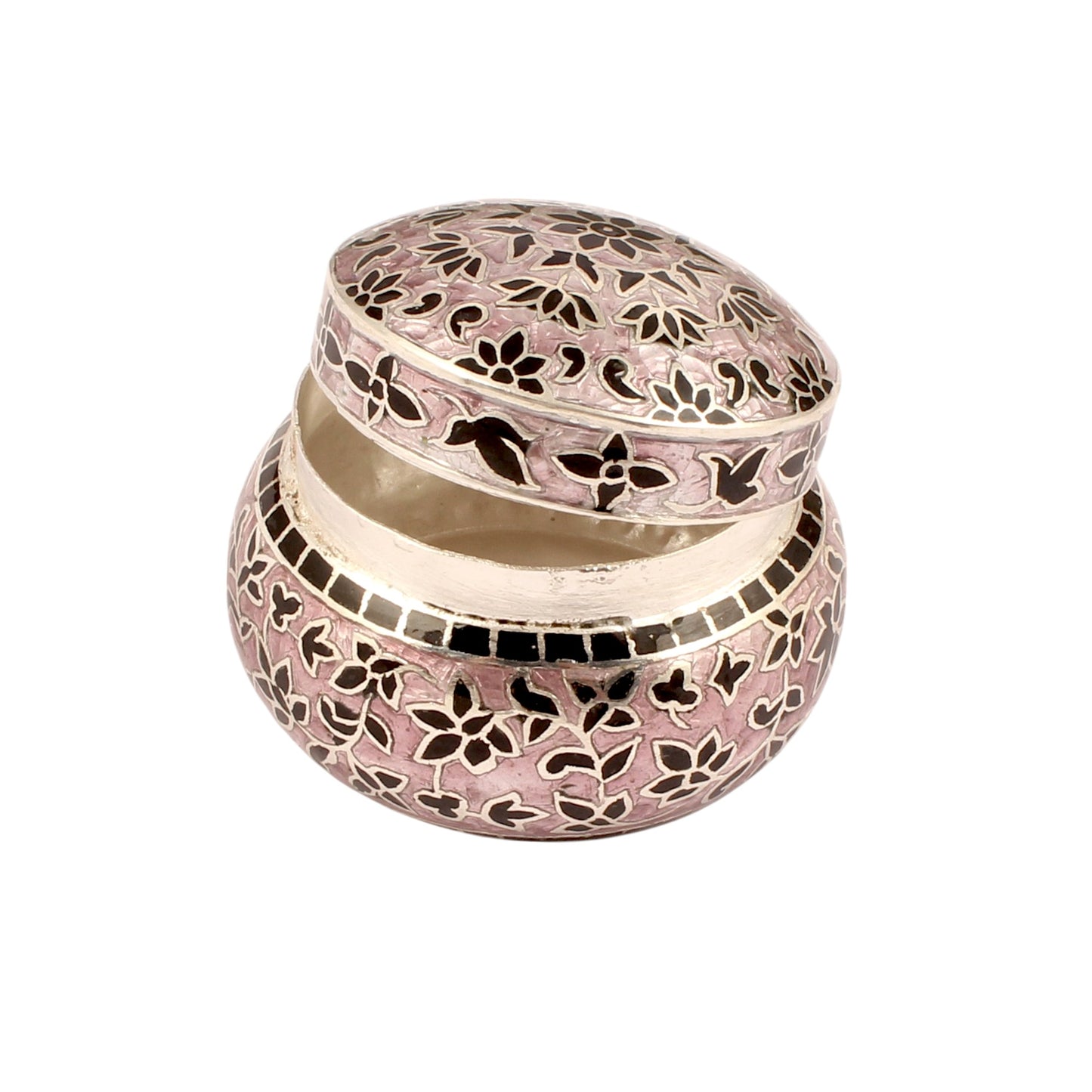 Beautiful Vintage Enamel Work Box 925 Sterling Silver Enamelled Clisonne Jewelry Store Box