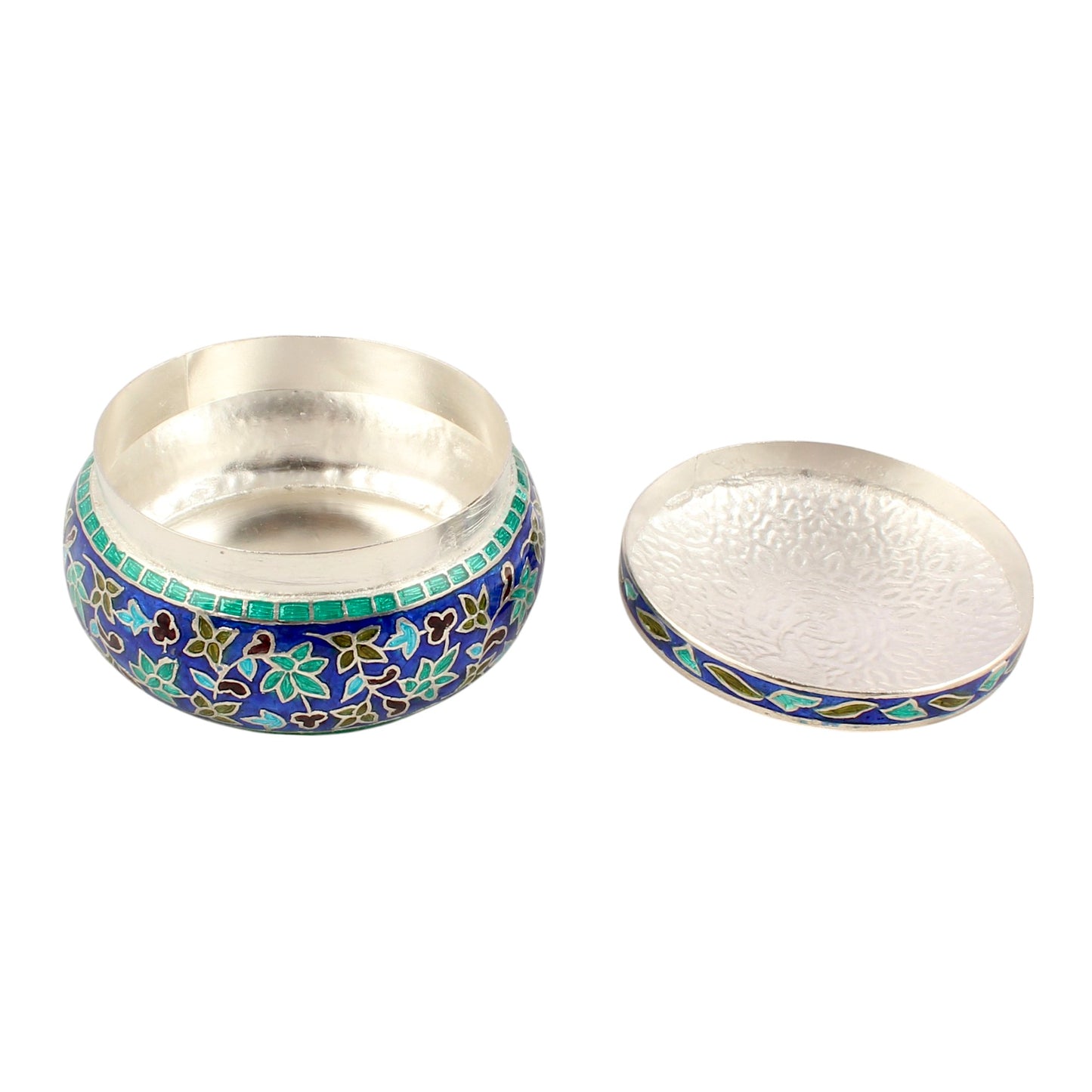 Beautiful Peacock Meenakari Work Box 925 Sterling Silver Enamelled Jewelry Store Box