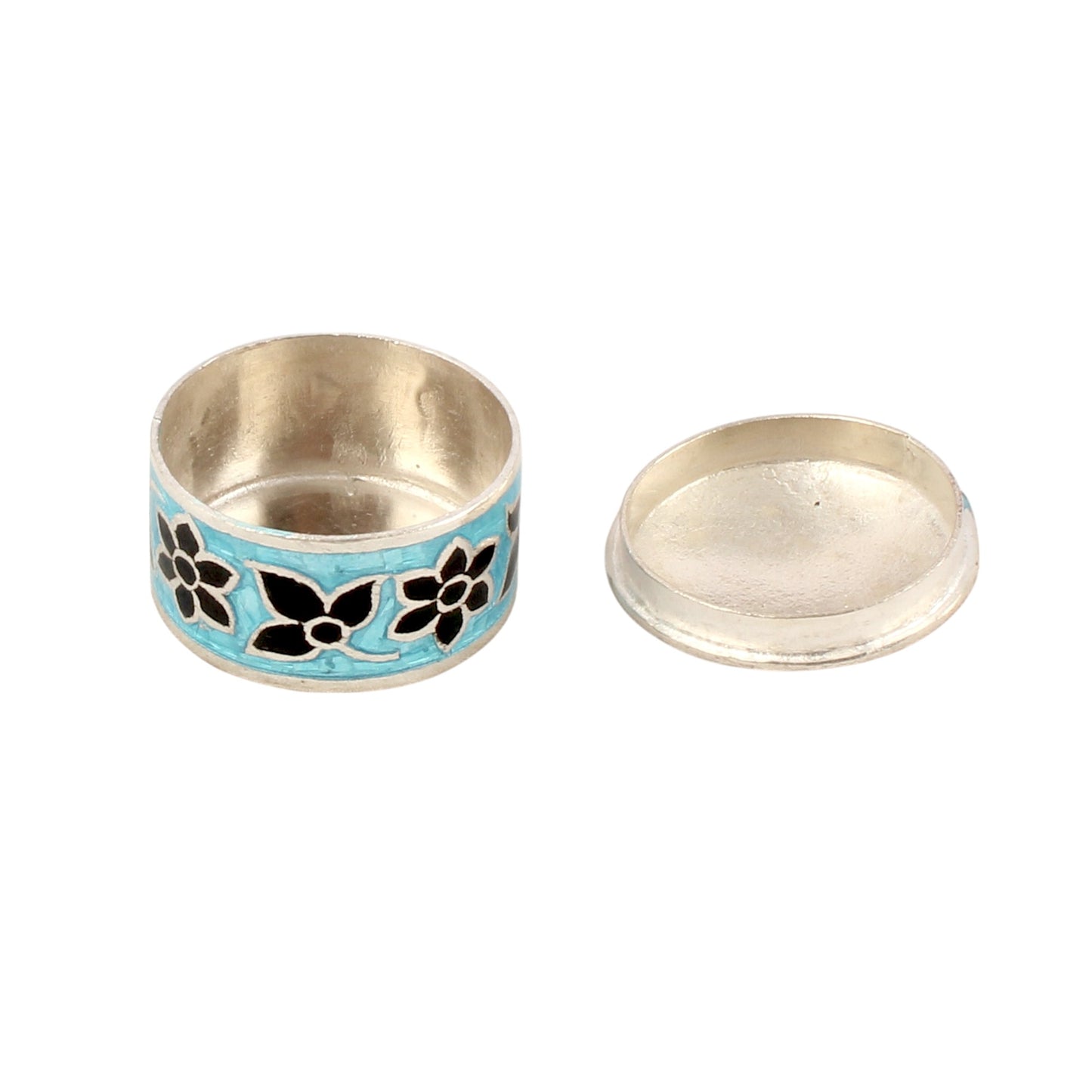 Traditional Enamel Silver Box 925 Sterling Silver Vintage Handmade Jewelry Box