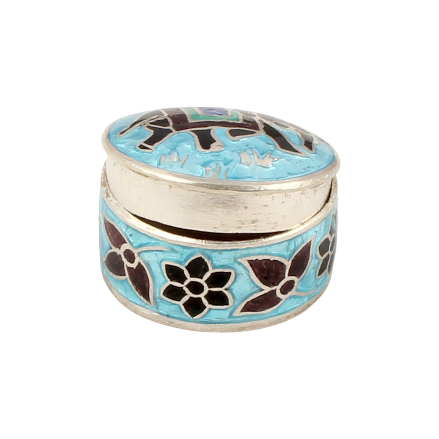 Elephant Enamel Work Box 925 Sterling Silver Jewelry Store Box