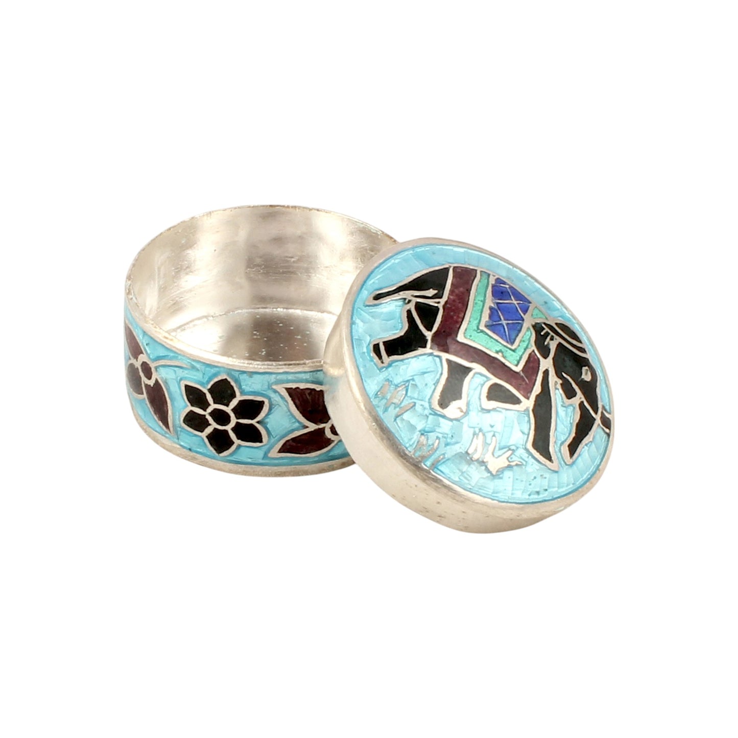 Elephant Enamel Work Box 925 Sterling Silver Jewelry Store Box