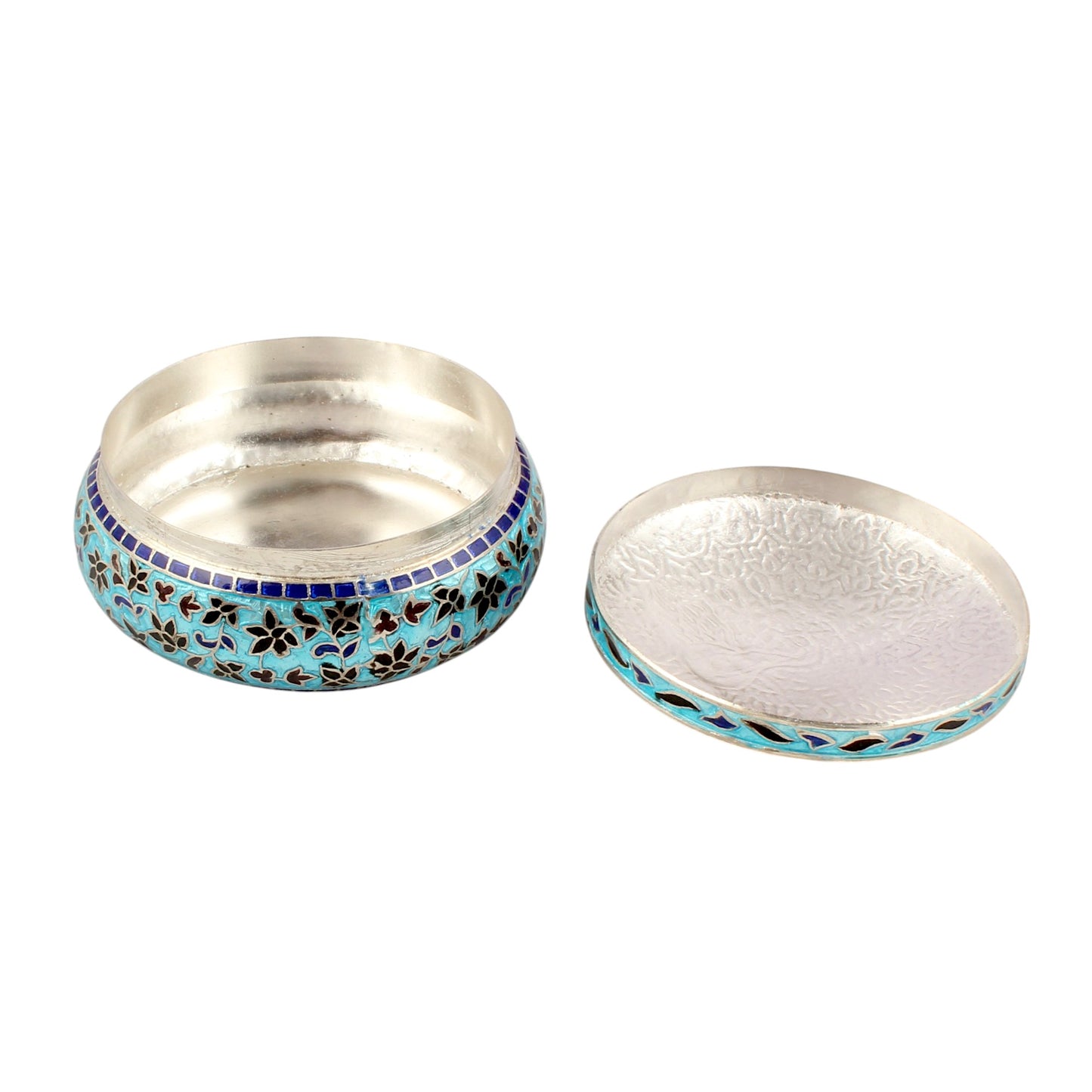 Peacock Enamel Work Box 925 Sterling Silver Enamelled Clisonne Vermal Jewelry Store Box