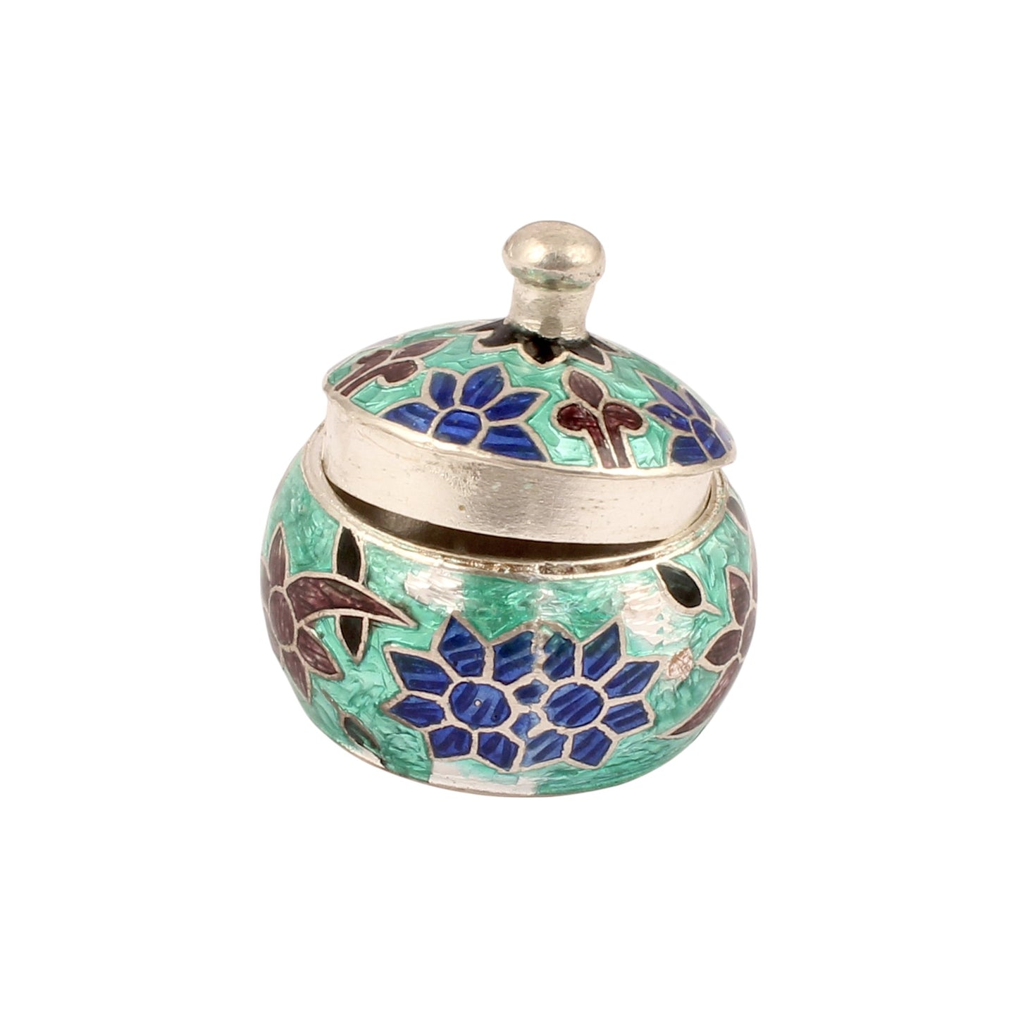 925 Sterling Silver Trinket Box Solid Kumkum Casket Box Sindoor Box