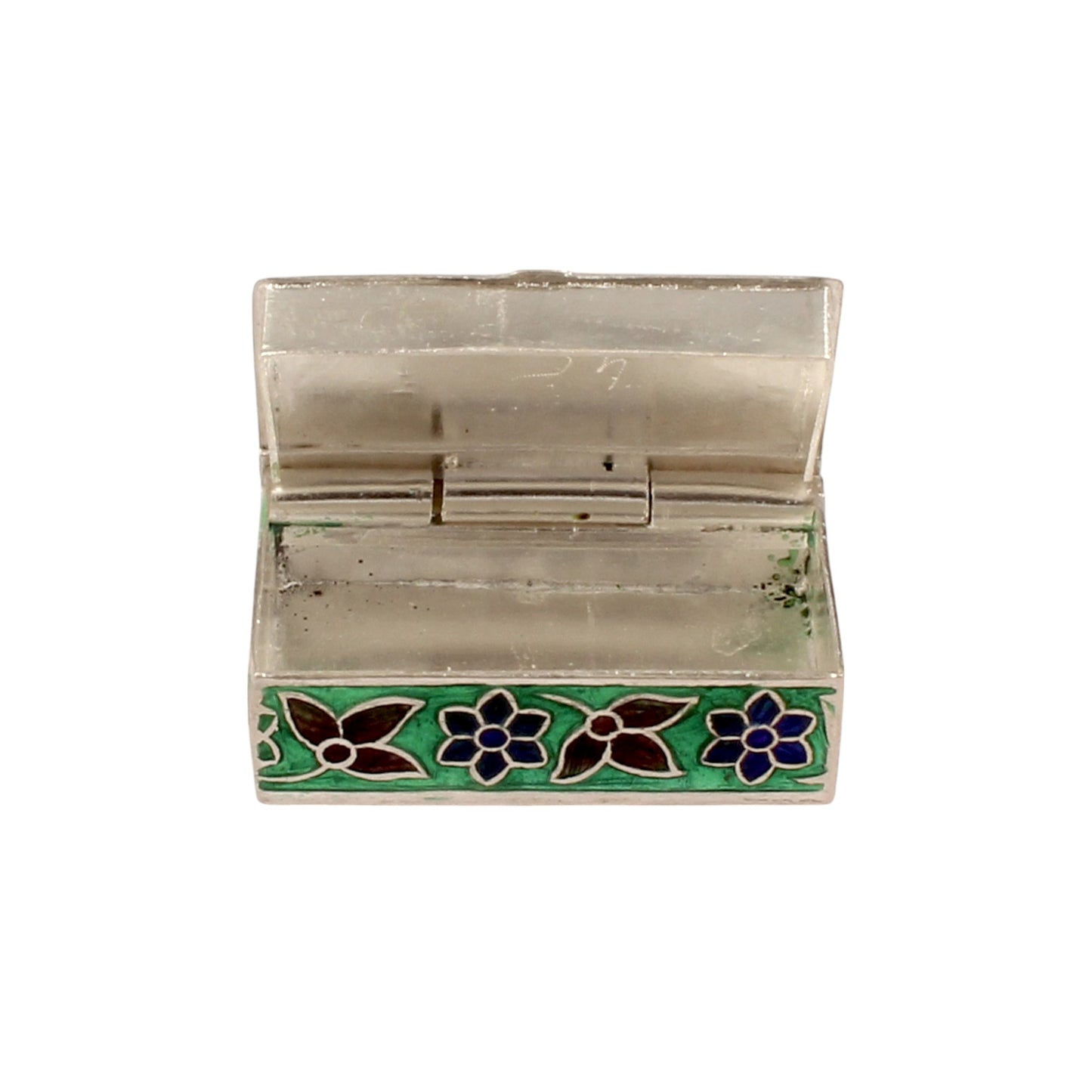 925 Sterling Silver Handmade Meenakari Work Elephant Trinket Box