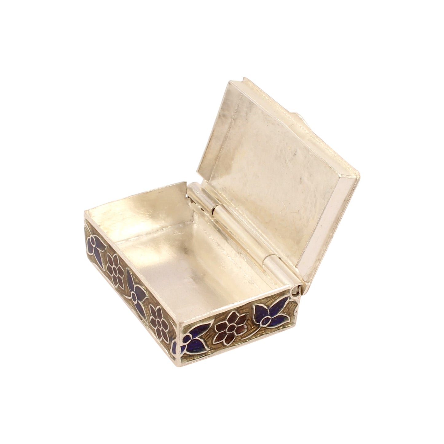 Elephant Enamel Work Box Made with 925 Sterling Silver Traditional Meenakari Store Box