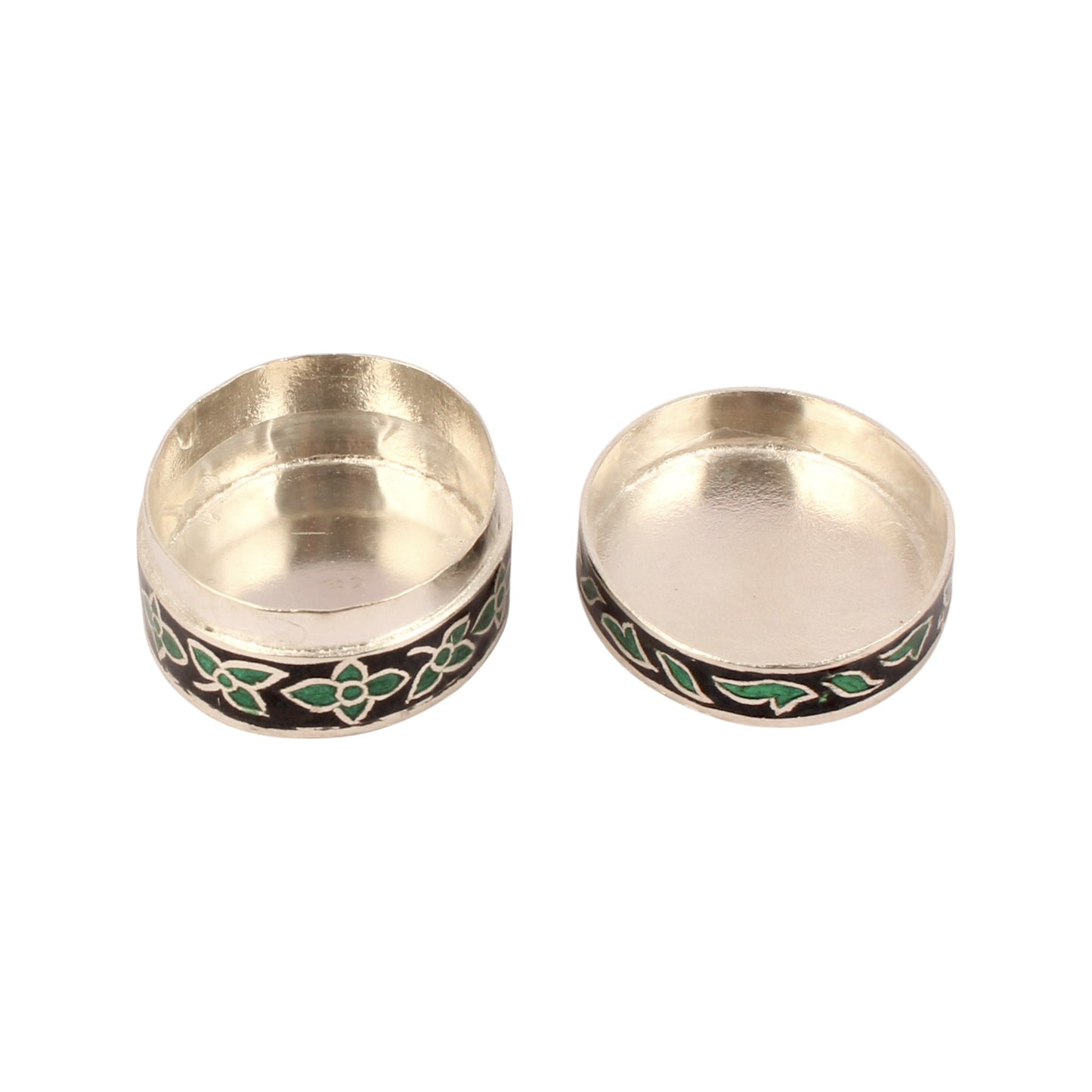 925 Sterling Silver Handmade Meenakari Work Floral Design Trinket Box