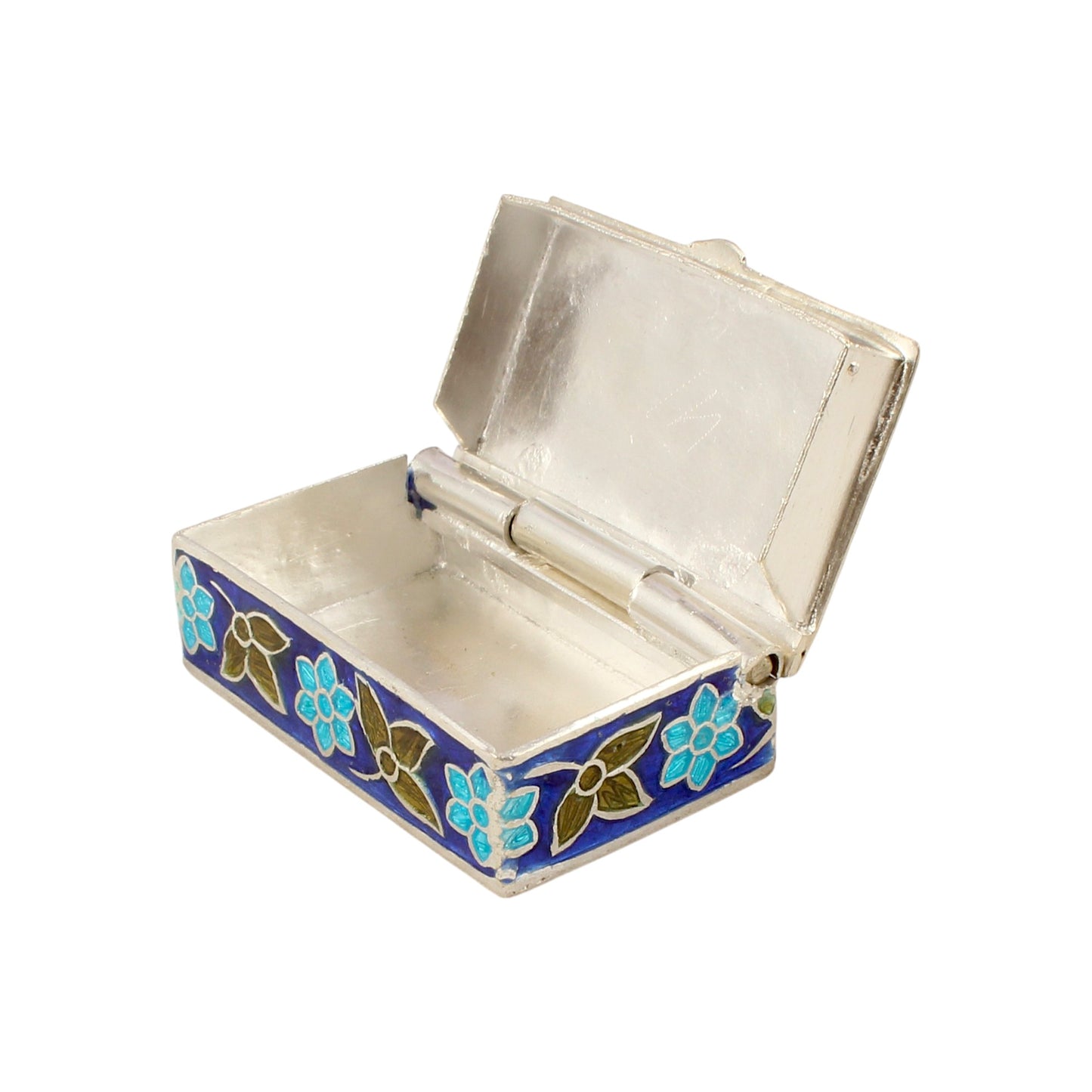 Elephant Enamel Work Box 925 Sterling Silver Enamelled Clisonne Vermal Jewelry Store Box