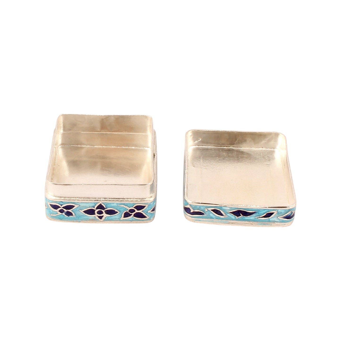Floral Silver Box 925 Sterling Silver Handmade Vintage Enamel Jewellery Box