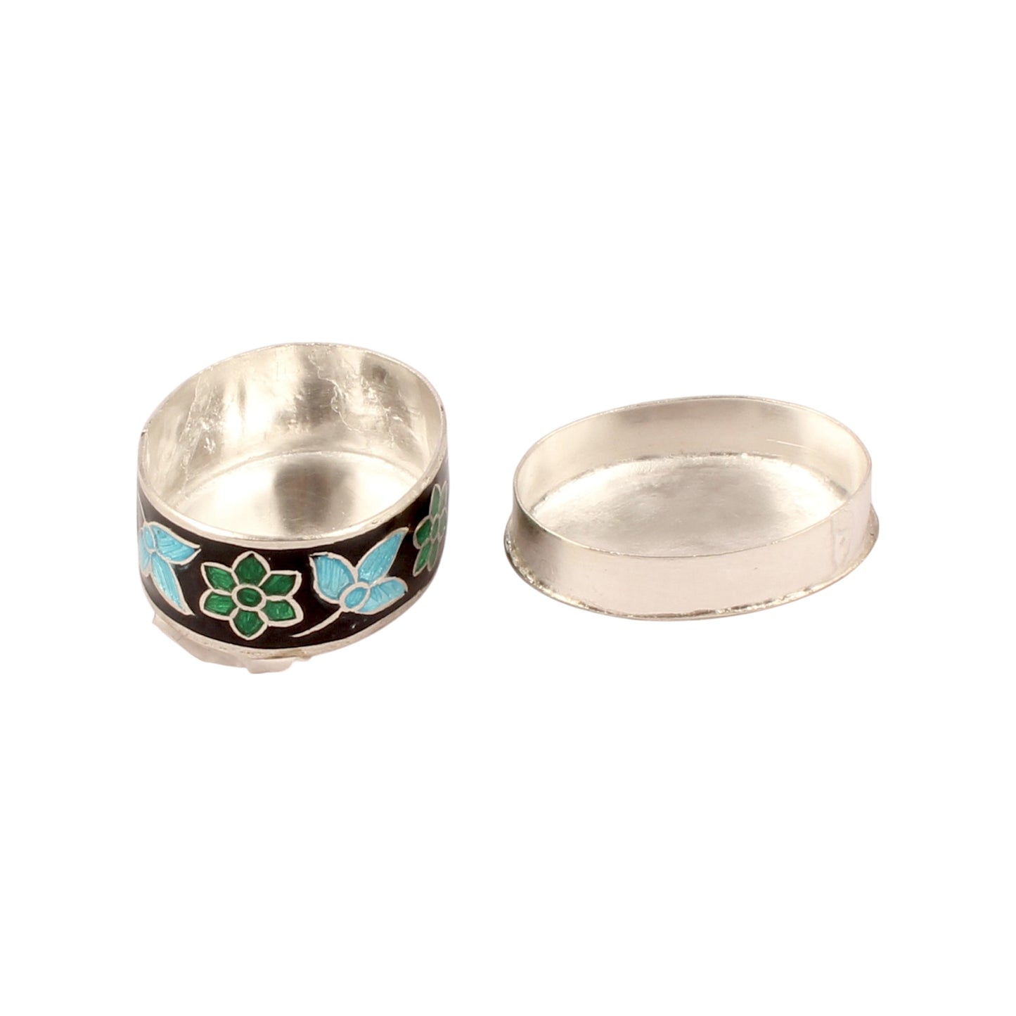 Elephant Enamel Work Box Made with 925 Sterling Silver