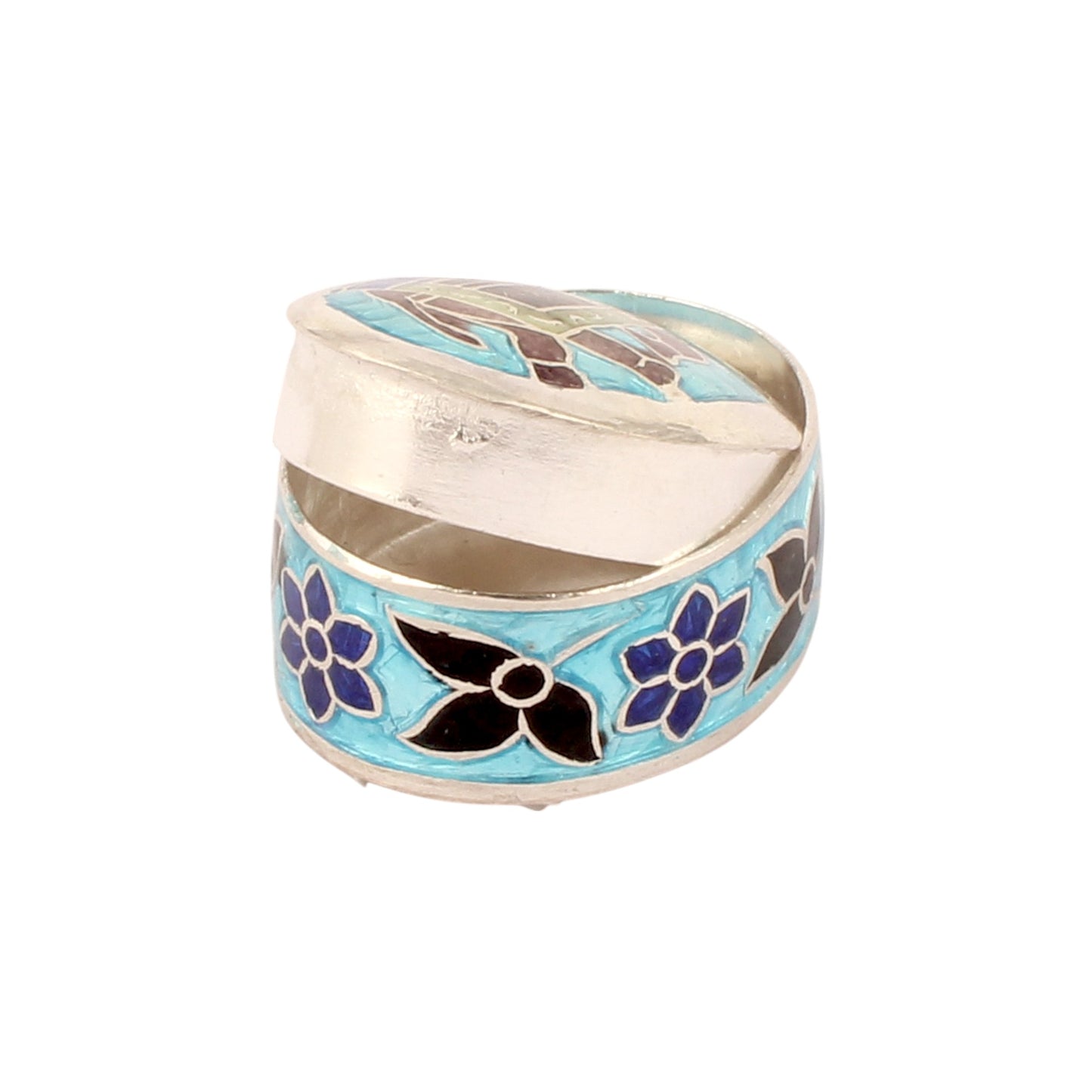 Elephant Enamel Work Box Made with 925 Sterling Silver Handmade Traditional Meenakari Store Box