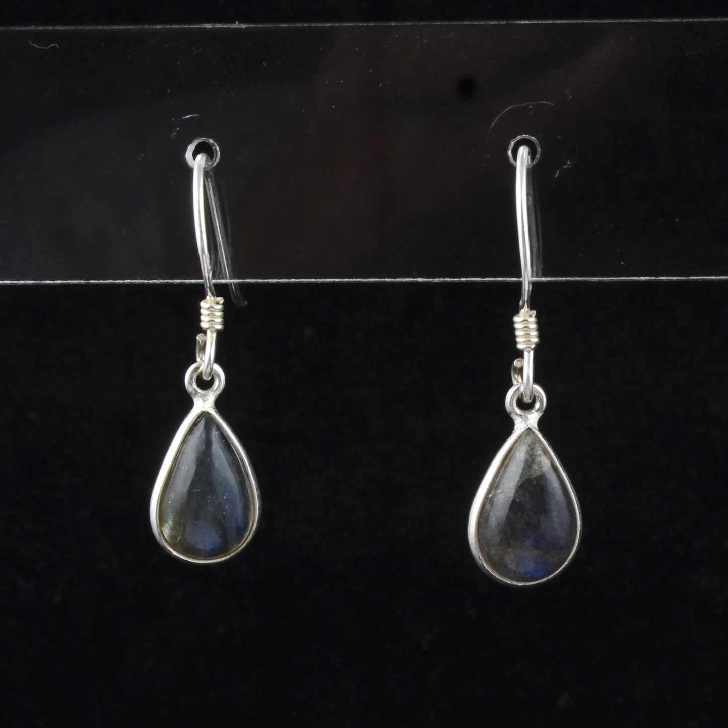 Dangle Labradorite Earrings Handmade Bezel 925 Sterling Silver Pear Gemstone Earrings Jewelry