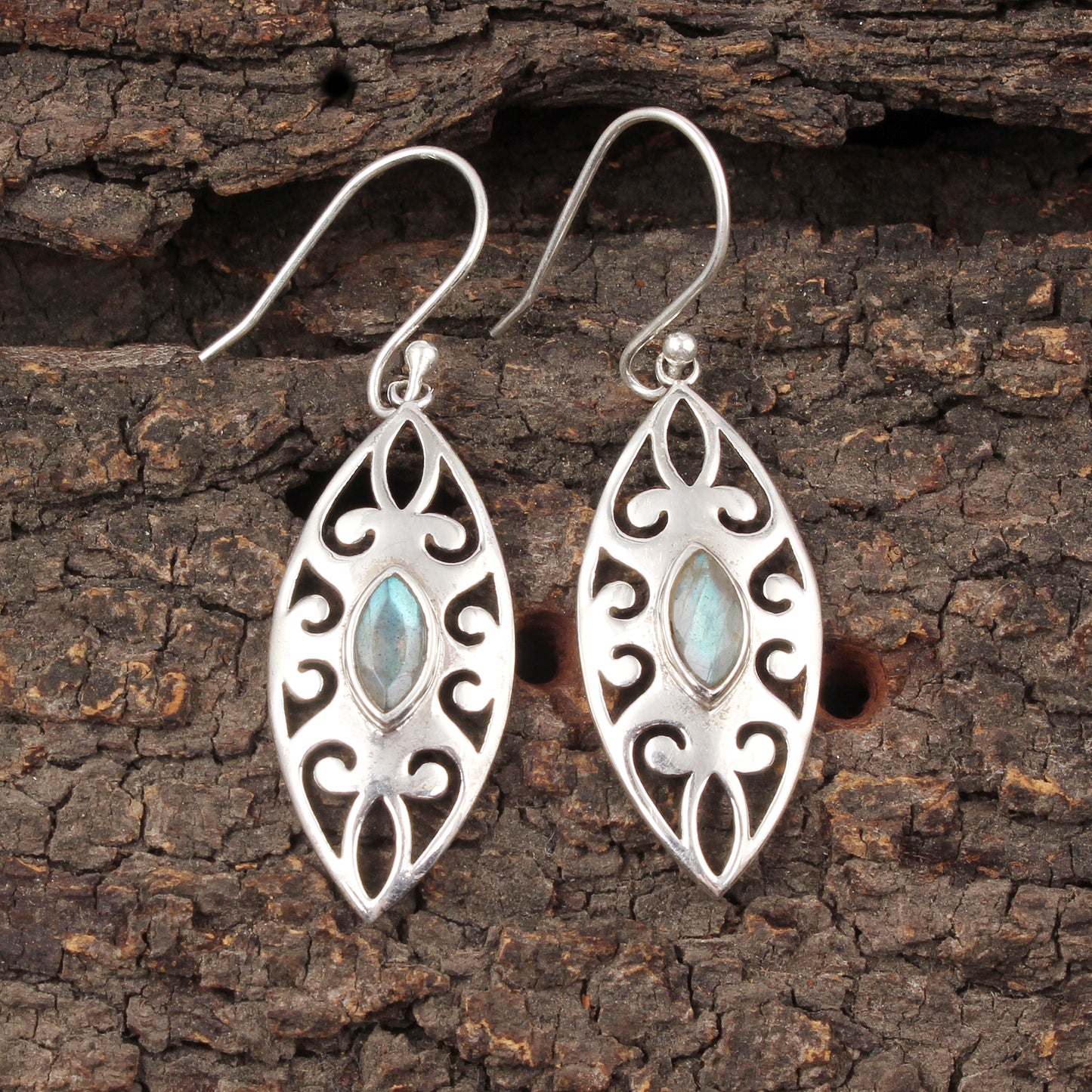 Filigree Boho Labradorite Earrings Handmade 925 Sterling Silver Earrings Christmas Gifts for Women