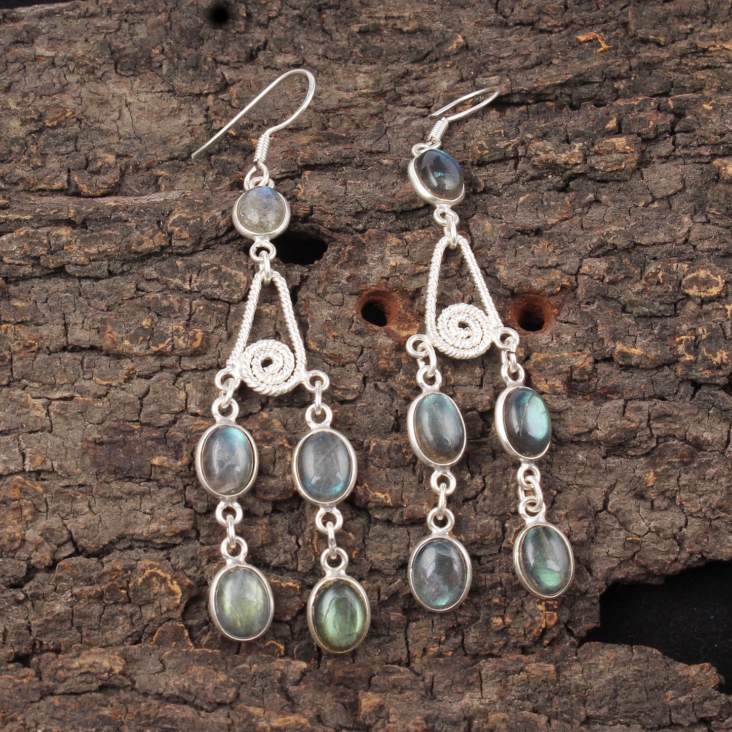 Chandelier Labradorite Earrings Handmade 925 Sterling Silver Long Earrings Natural Gemstone Jewelry
