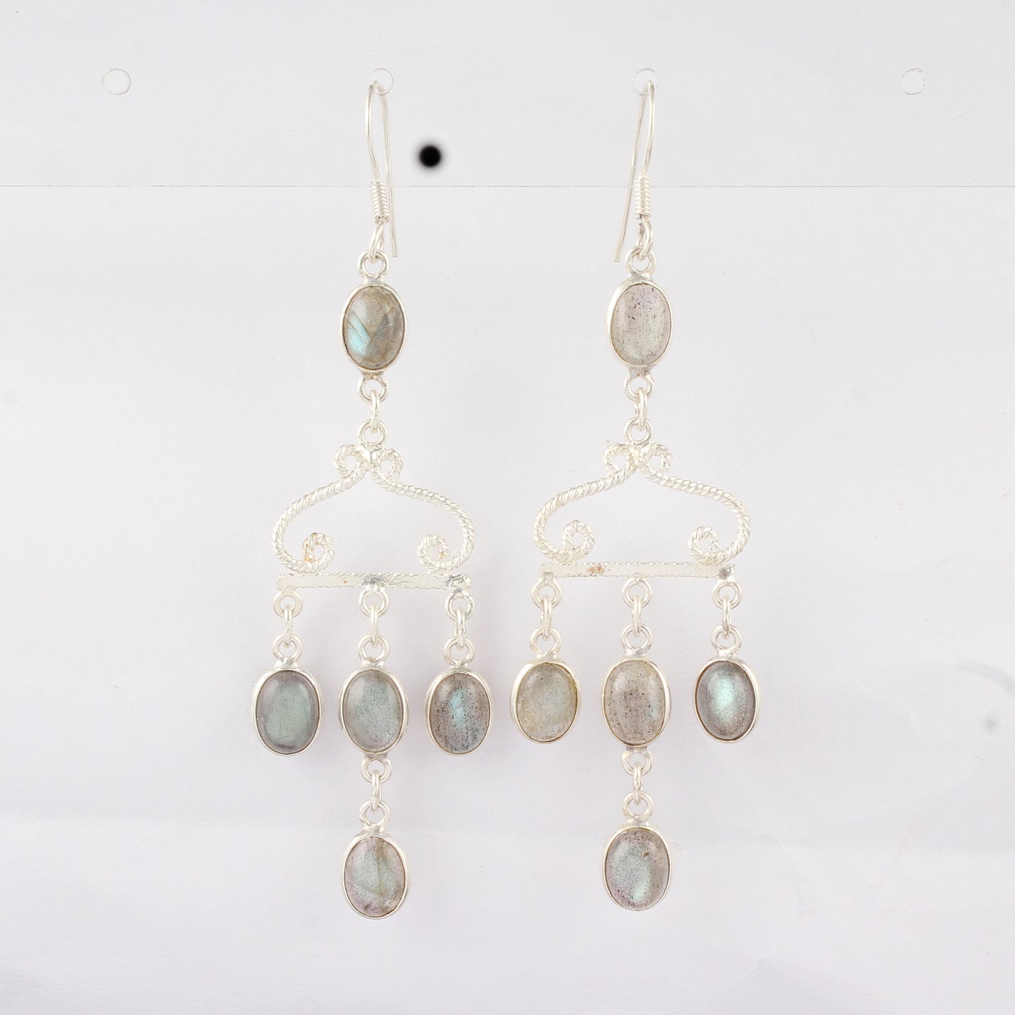 Chandelier Labradorite Earrings Handmade 925 Sterling Silver Long Earrings Gift for Anniversaries or Special Occasions