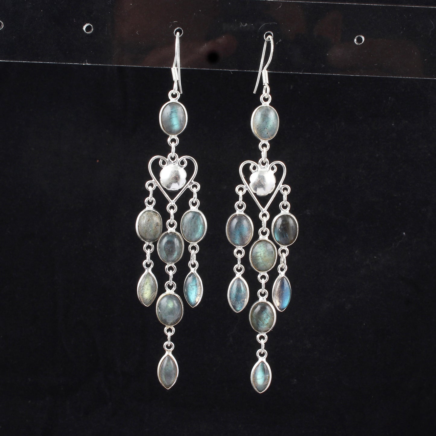 Chandelier Labradorite Earrings 925 Sterling Silver Long Dangle Earrings Gift for Anniversaries or Special Occasions