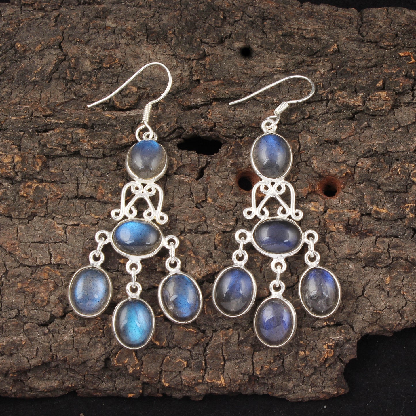 Chandelier Labradorite Earrings Handmade 925 Sterling Silver Dangle Earrings Natural Gemstone Jewelry