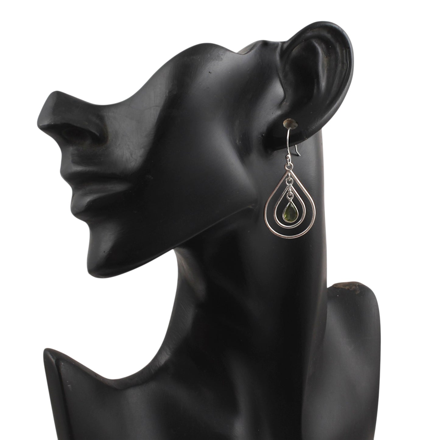 Multi Wire Design Peridot Earrings with 925 Sterling Silver Handmade Designer Dangle Earrings Statement Jewelry