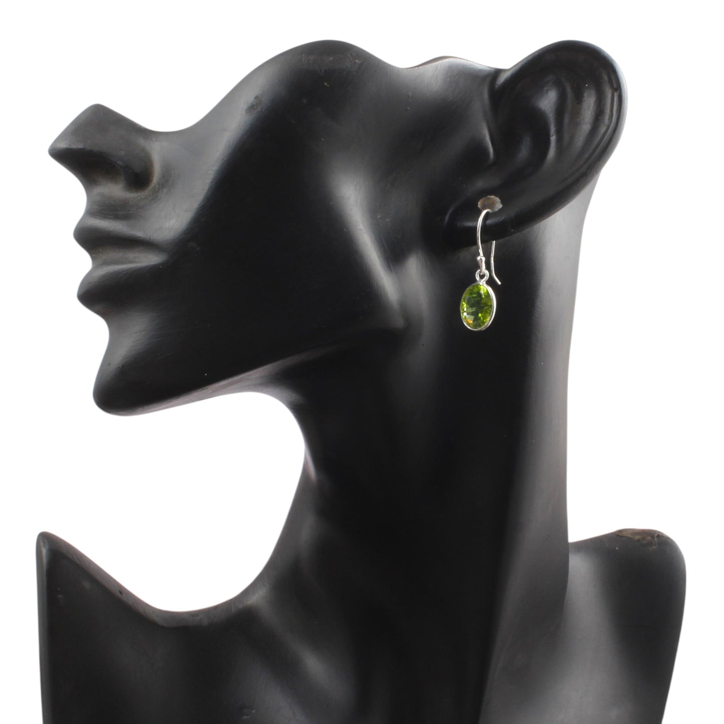 Peridot Earrings 925 Sterling Silver Handmade Natural Gemstone Bezel Set August Birthstone Earrings
