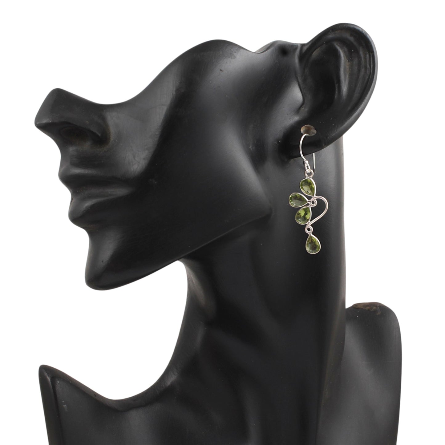 Designer Pear Shape Peridot Earrings 925 Sterling Silver Handmade Faceted Gemstone Lightweight Dangle Earrings