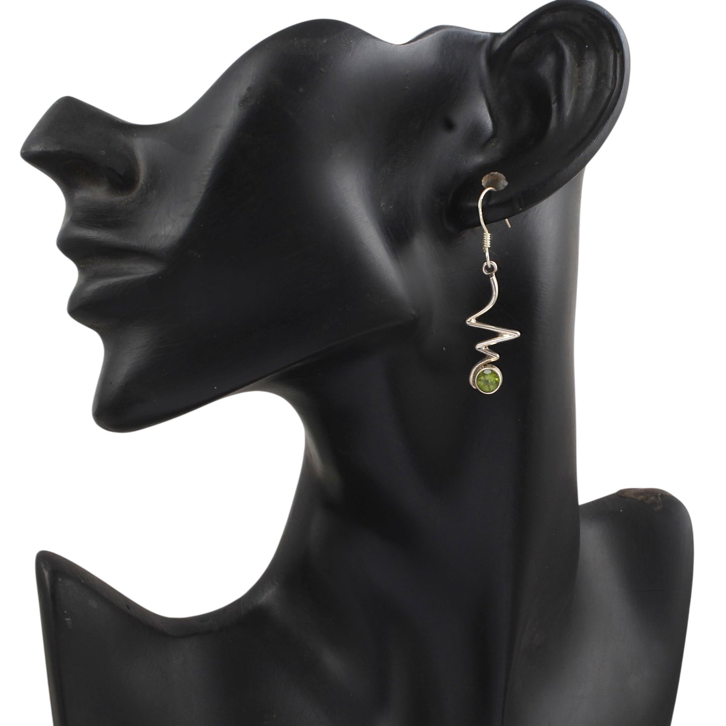 Designer Peridot Earrings 925 Sterling Silver Handmade Natural Gemstone Dangle Lightweight Earrings