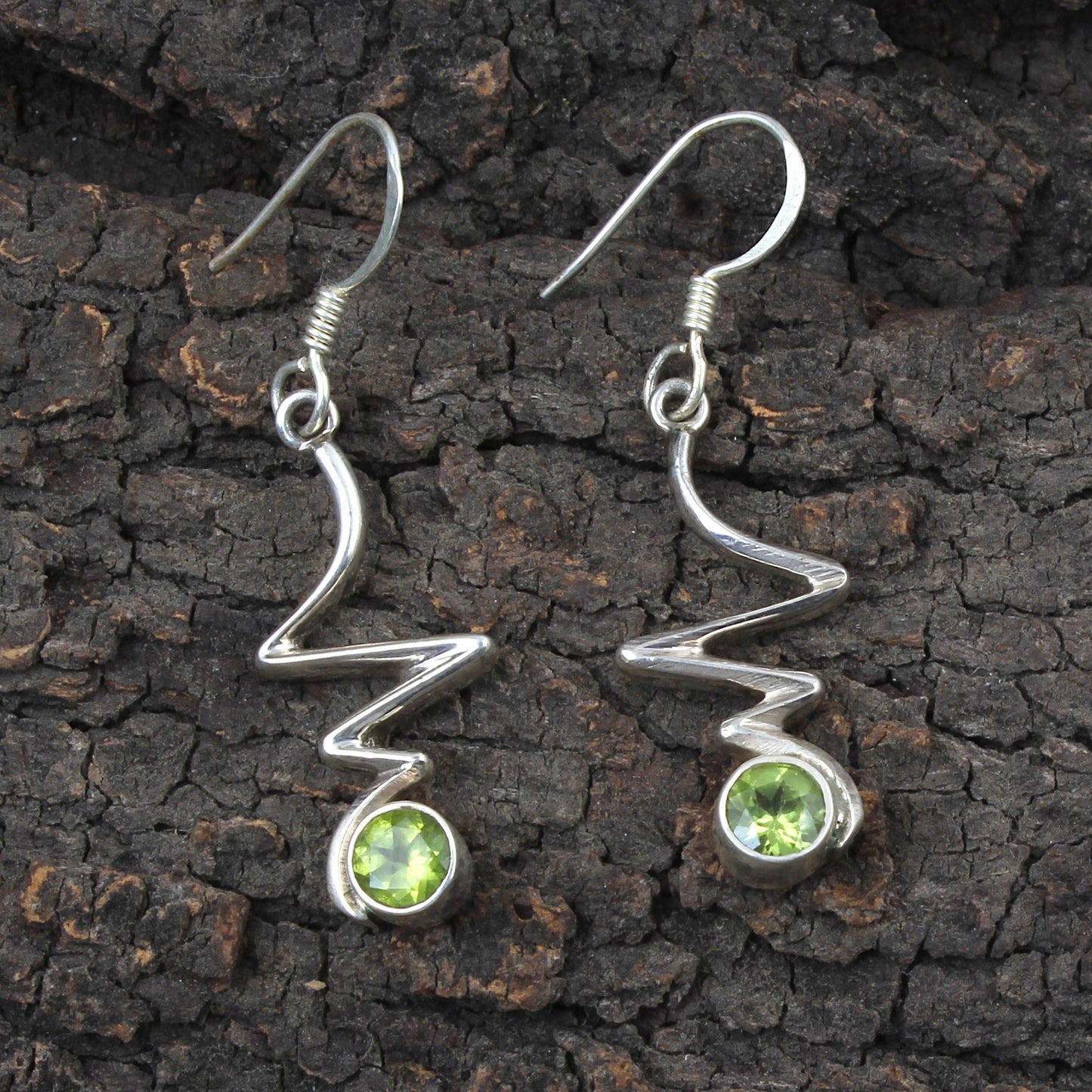 Designer Peridot Earrings 925 Sterling Silver Handmade Natural Gemstone Dangle Lightweight Earrings