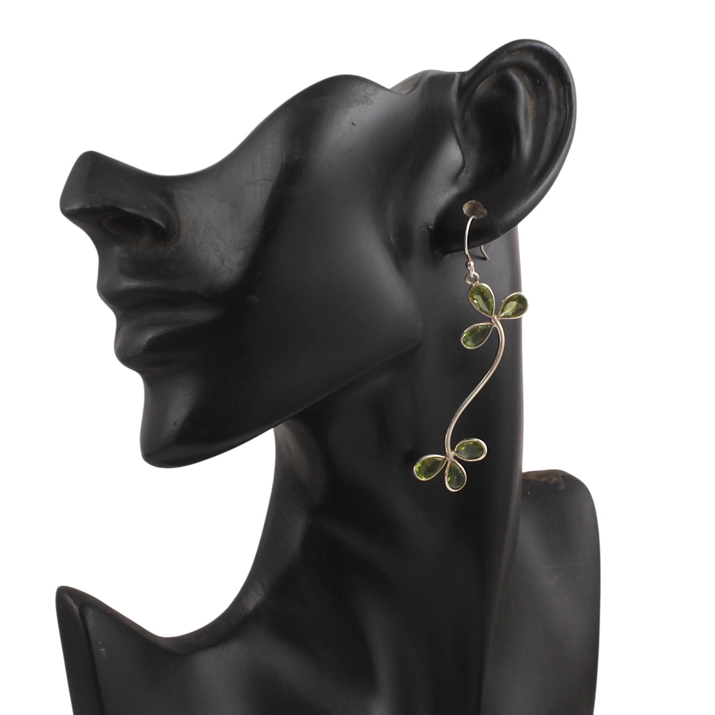 Designer Pear Shape Peridot Earrings 925 Sterling Silver Handmade Faceted Gemstone Dangle Earrings