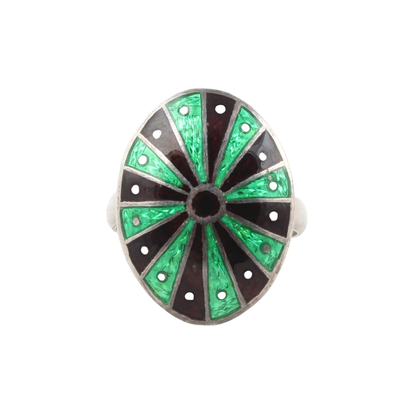 Unique Artisan Bi-Color Enamel Handcrafted Ring 925 Sterling Silver Meenakari Art Ring Size 9 USA