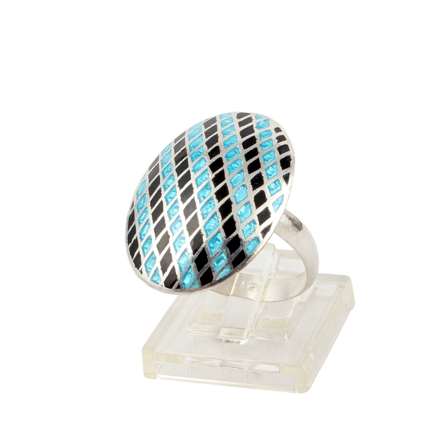 925 Solid Sterling Silver Enamel Ring Birthday Gift For Her Wedding Gift Ring Size 9 USA
