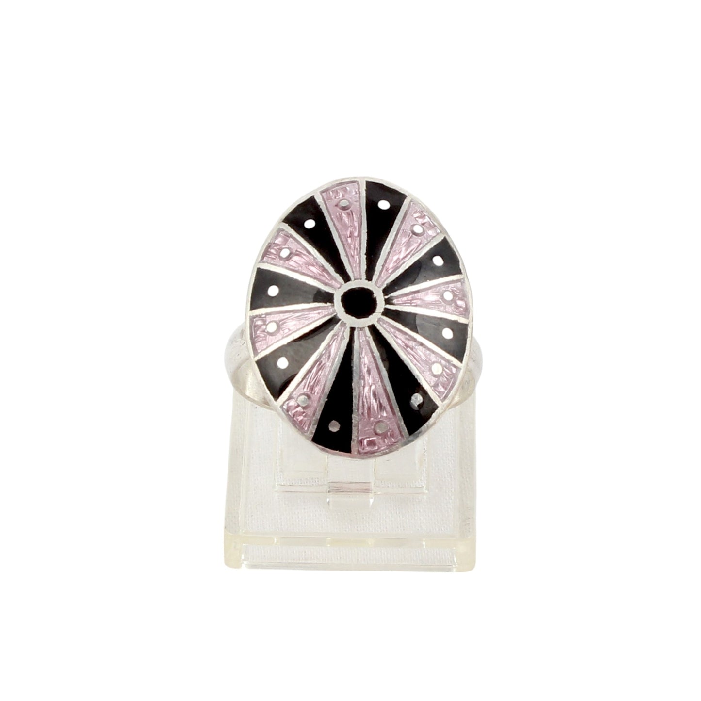925 Sterling Silver Enamel Ring Birthday Gift For Her Wedding Gift Ring Size 8.75 USA