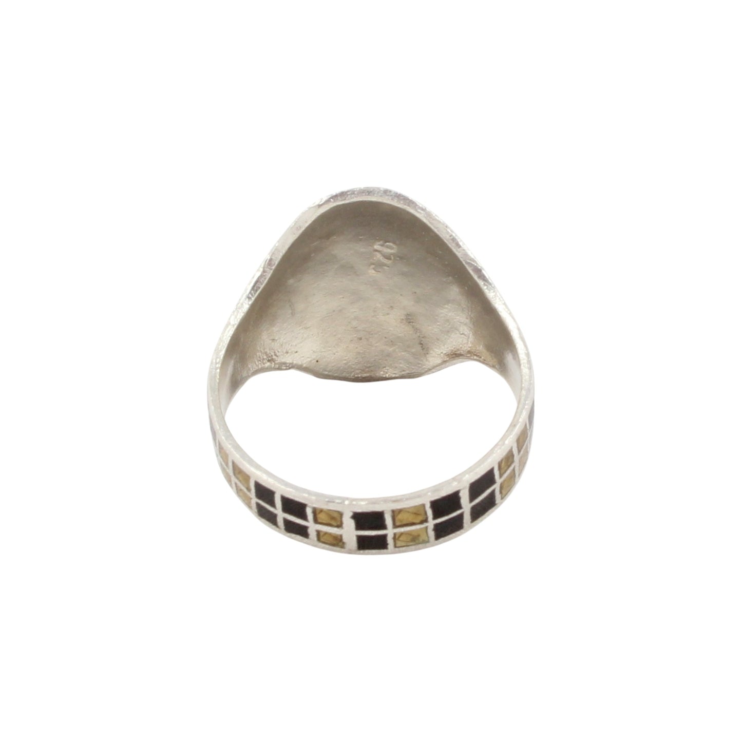 Floral Signet Ring Handmade 925 Solid Sterling Silver Enamel Ring Birthday Gift For Her Ring Size 8.5 USA